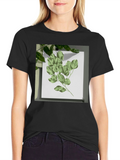 Nature Print Black T-Shirt