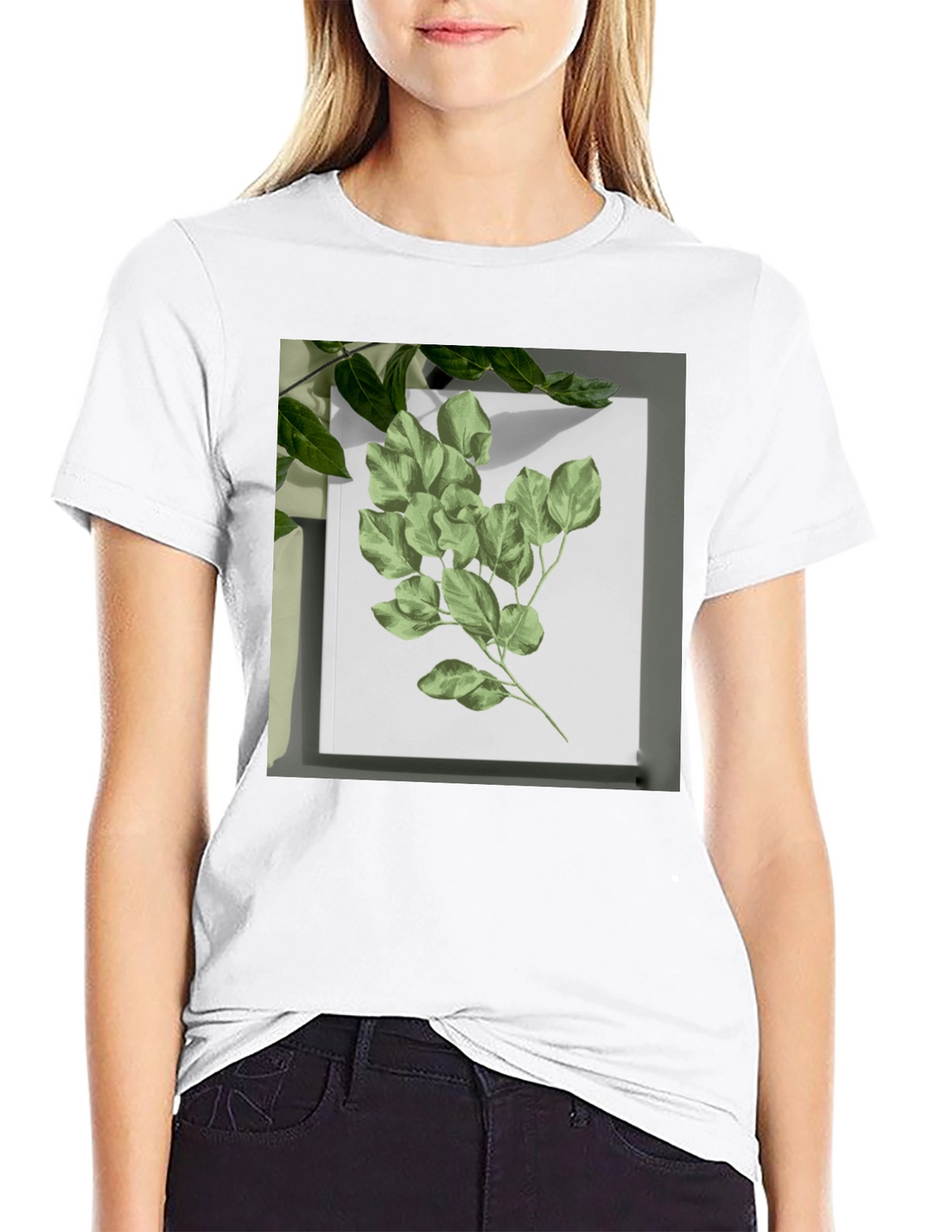 Nature Print Black T-Shirt