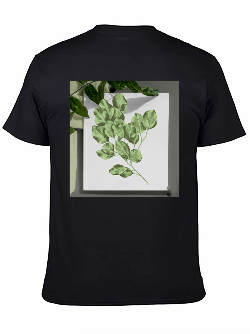 Nature Print Black T-Shirt