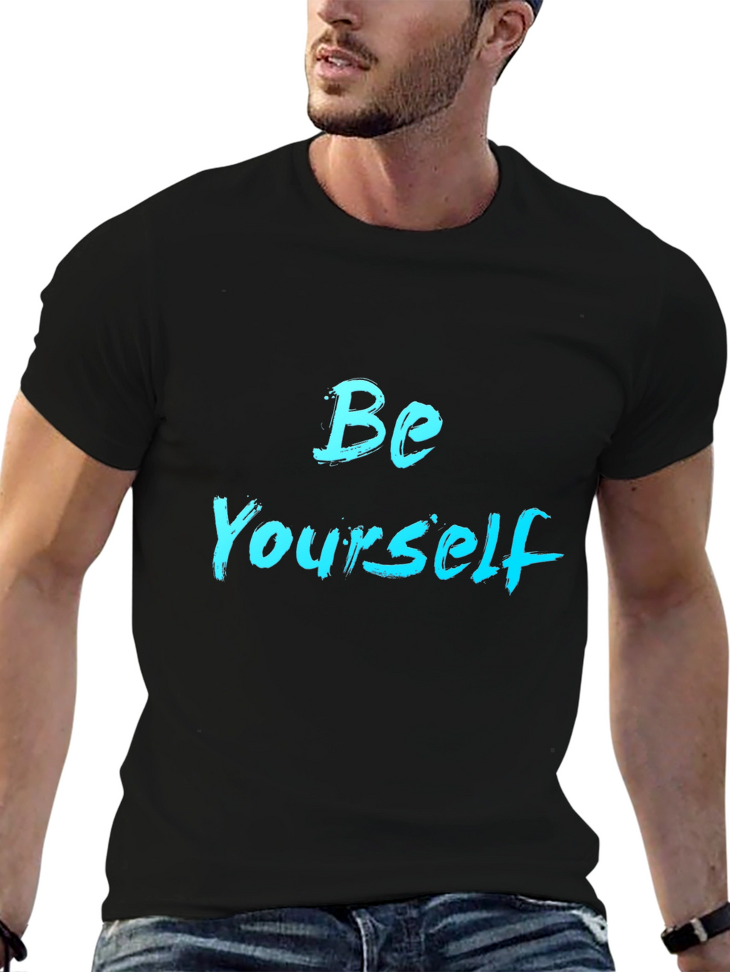 Be Yourself Black T-Shirt - Inspiring Graphic Tee