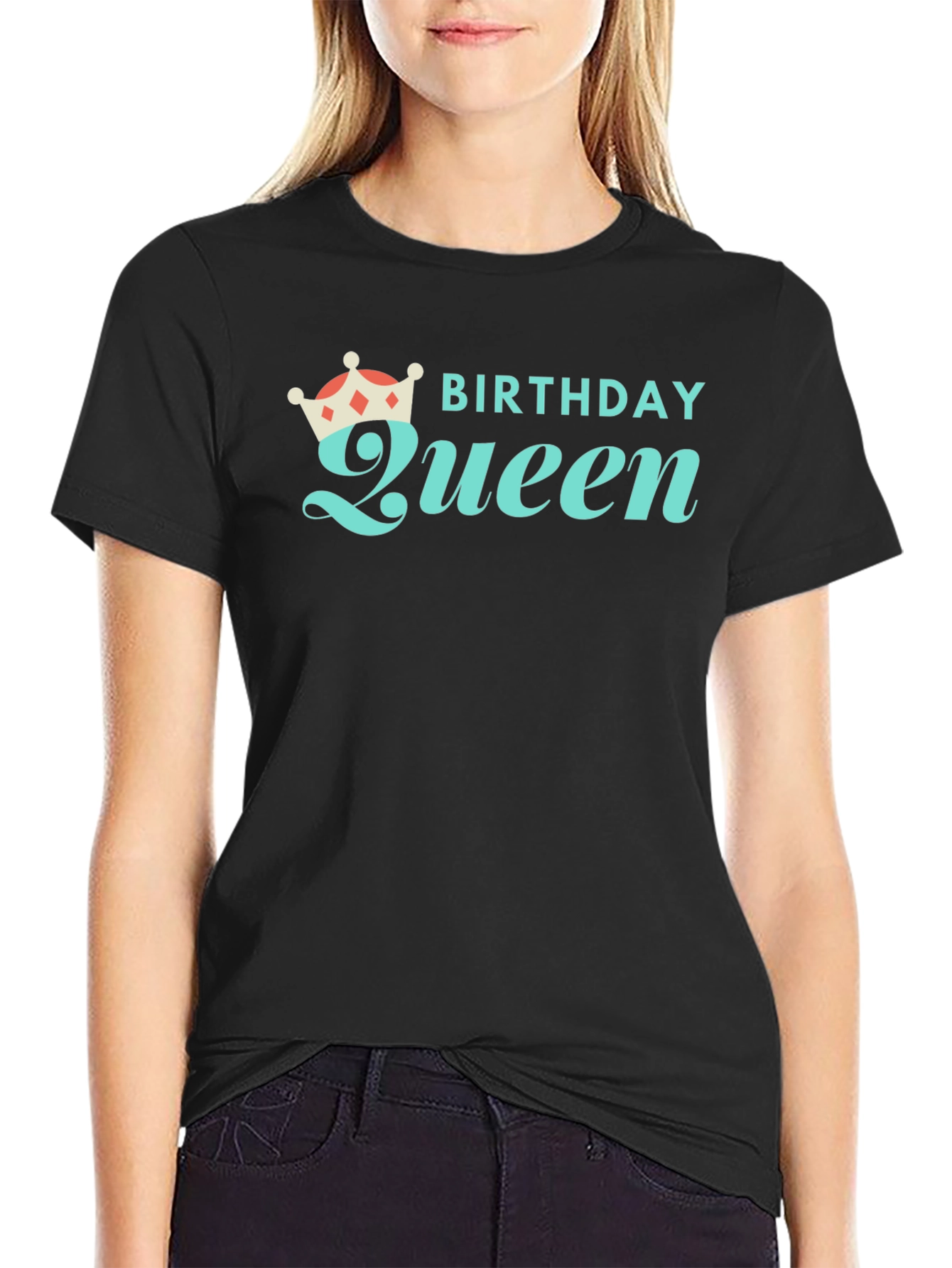 Birthday Queen Black Graphic Tee
