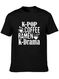 K-Pop Coffee Ramen K-Drama Black T-Shirt