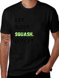 Eat Sleep Squash Repeat Black T-Shirt