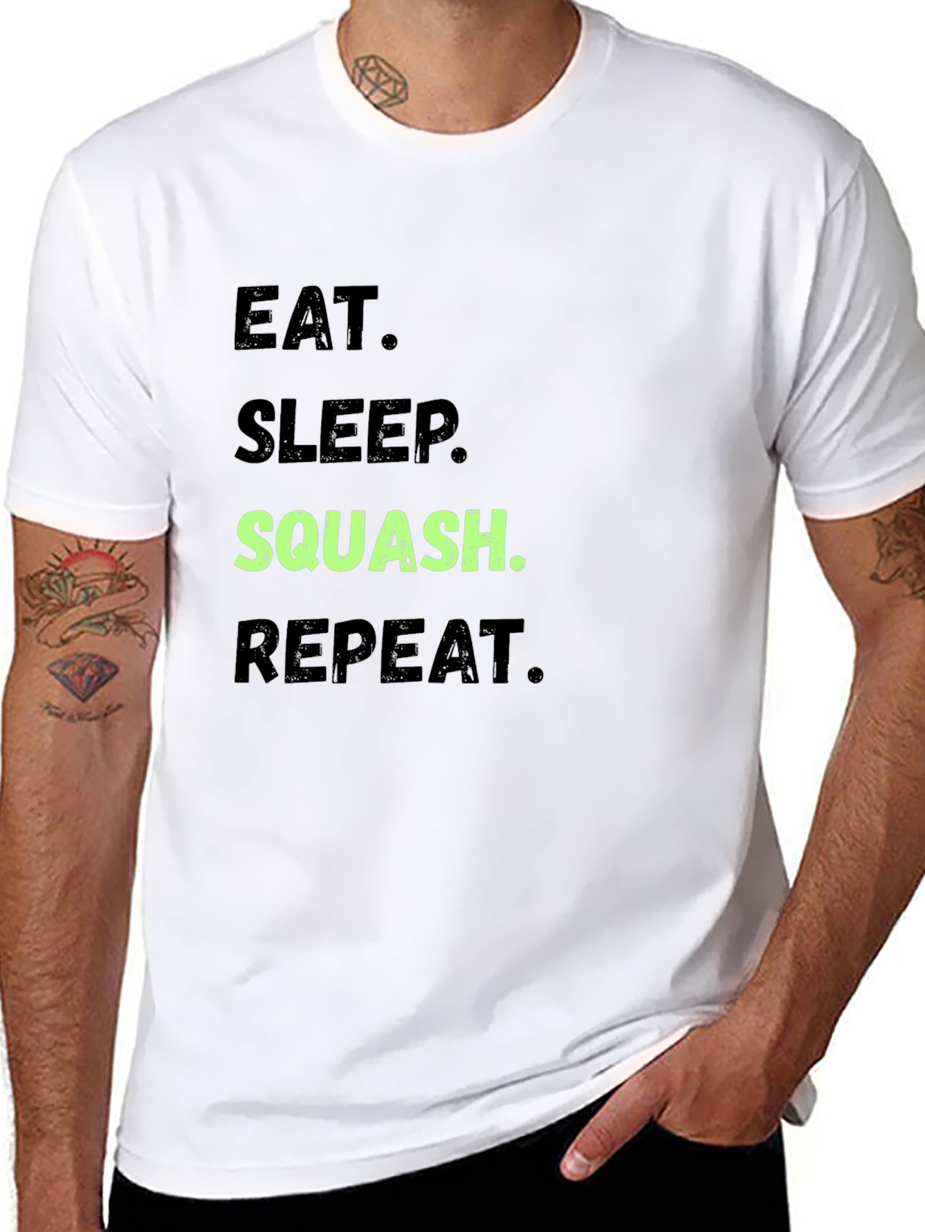 Eat Sleep Squash Repeat Black T-Shirt