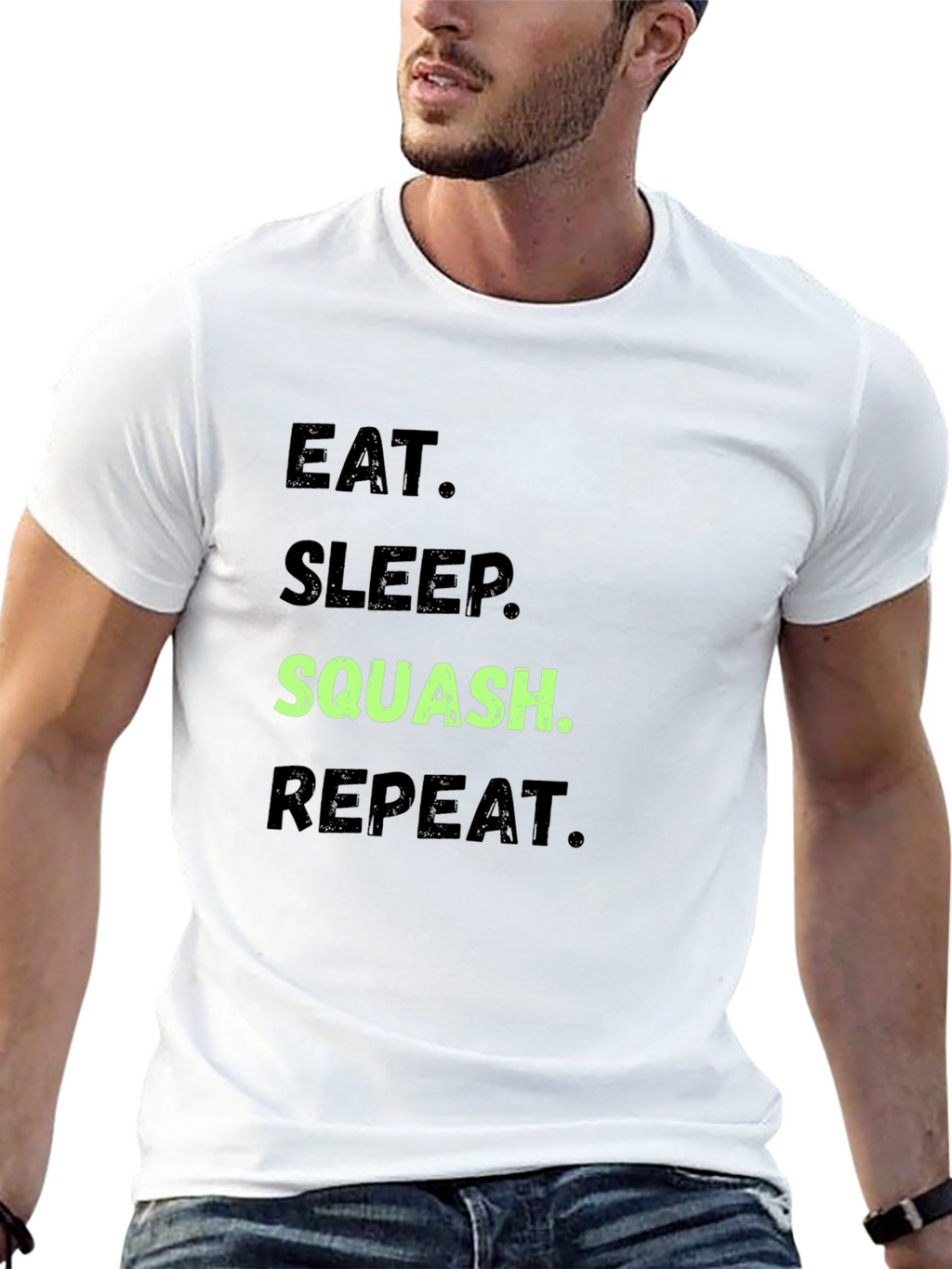 Eat Sleep Squash Repeat Black T-Shirt