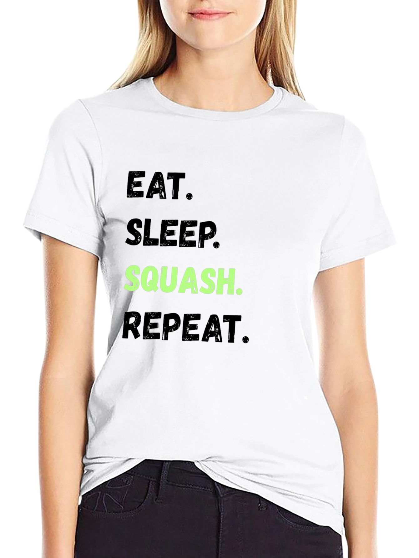 Eat Sleep Squash Repeat Black T-Shirt
