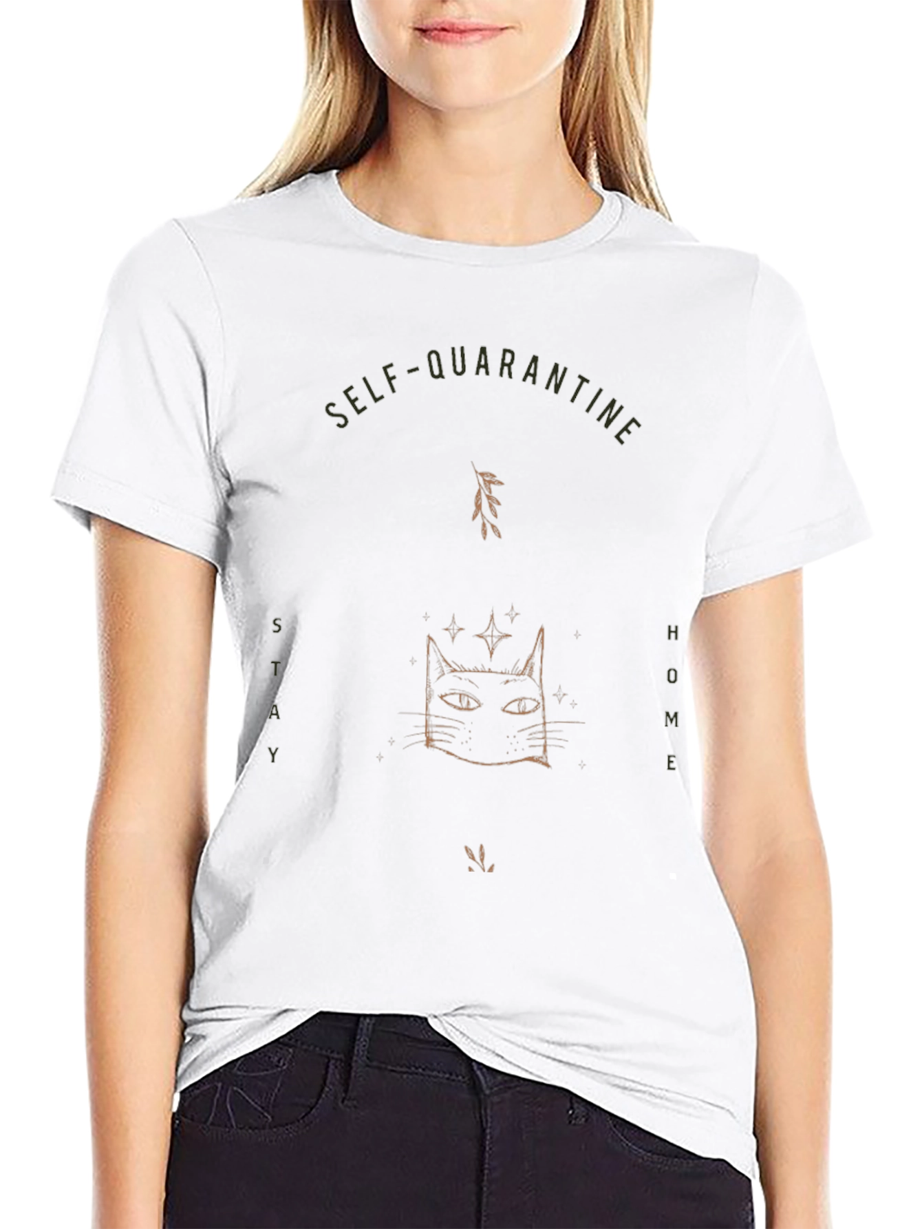 Self-Quarantine Cat T-Shirt - Stay Home!
