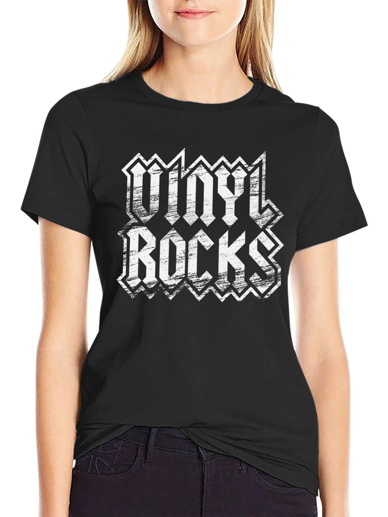 Vinyl Rocks Black Graphic Tee