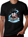 Penguin Curling T-Shirt - Cute Cartoon Design