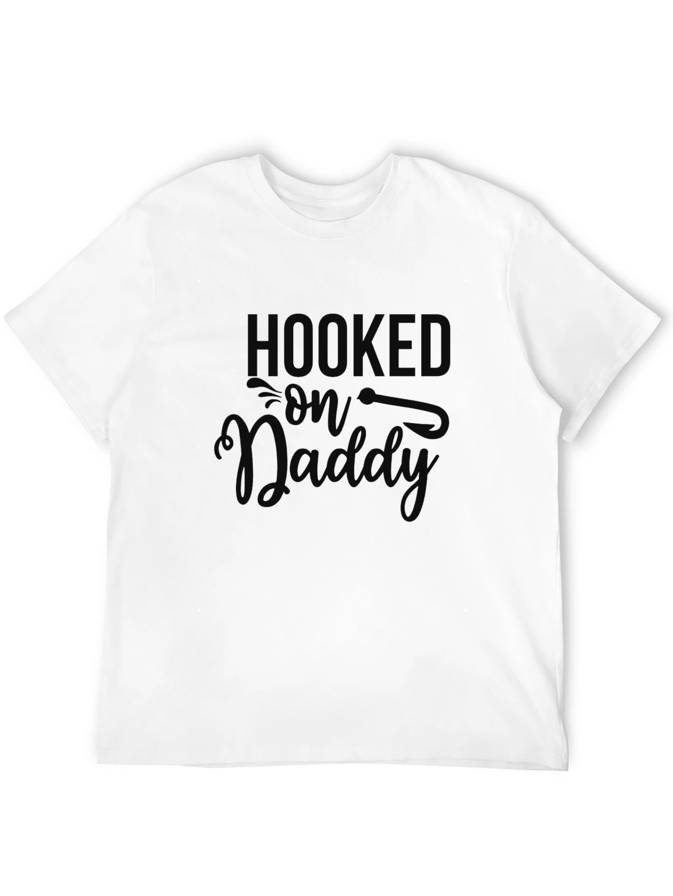 Hooked on Daddy Black Graphic Tee Shirt
