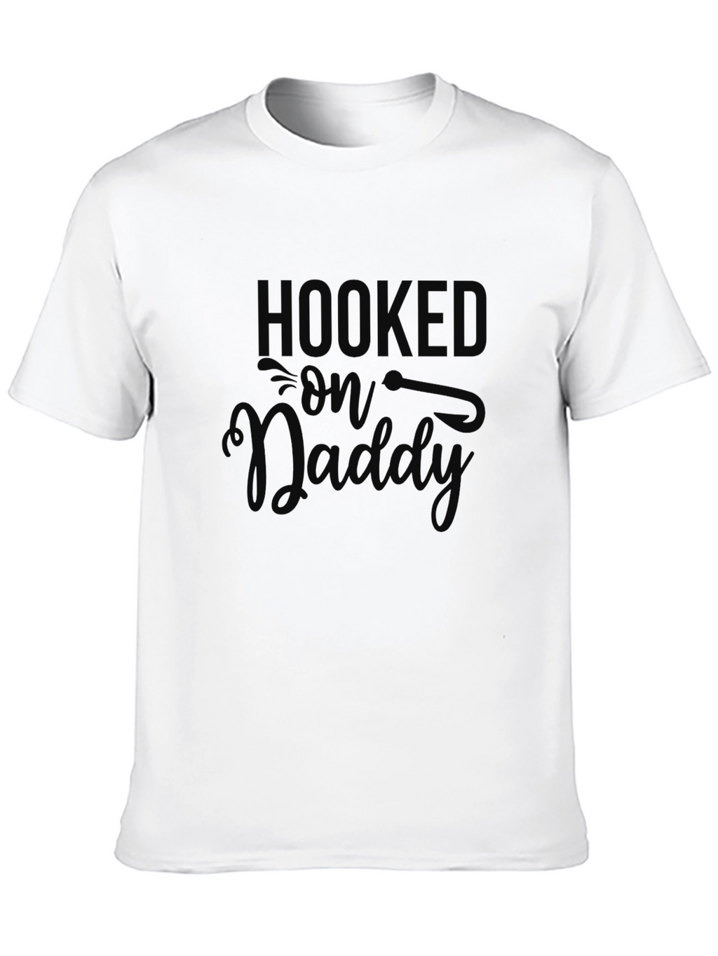 Hooked on Daddy Black Graphic Tee Shirt