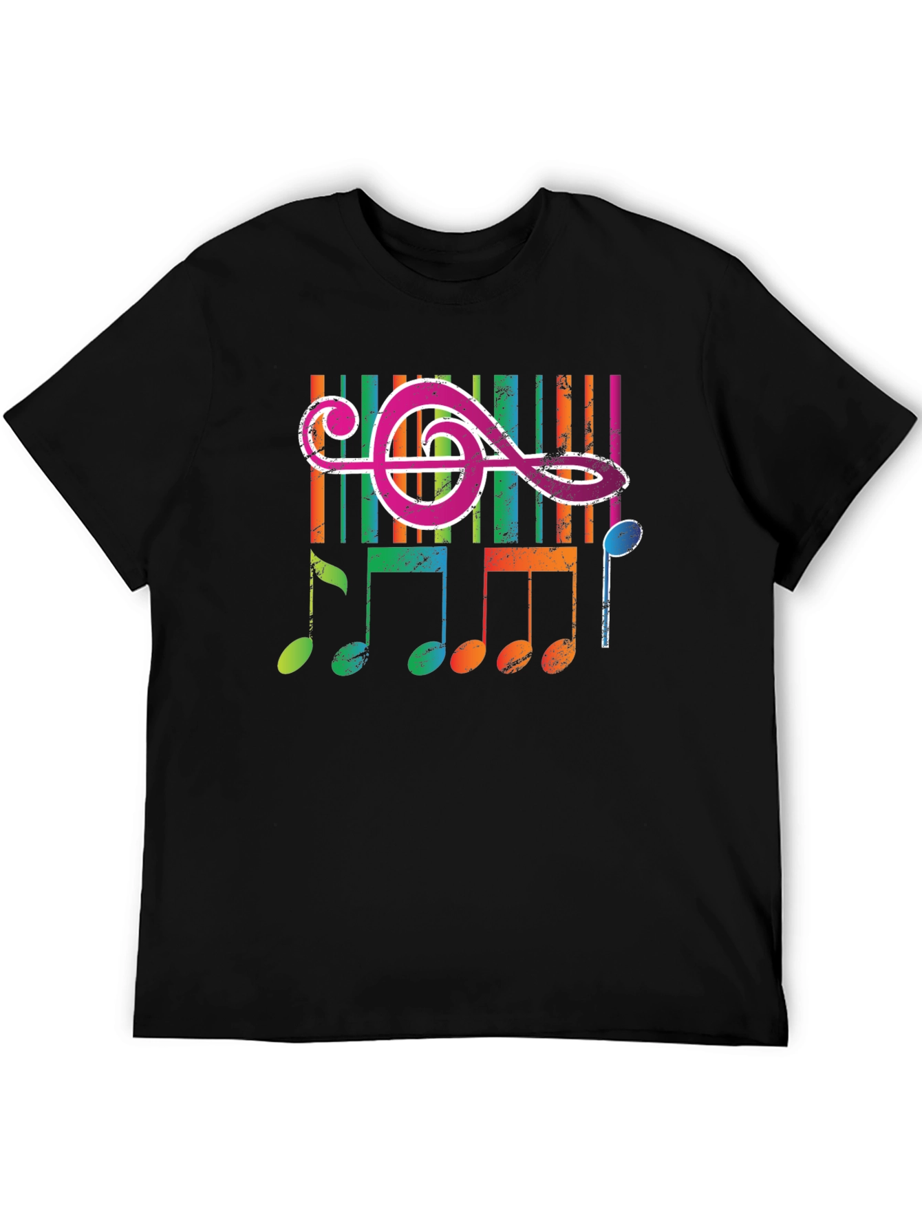 Colorful Music Notes Graphic T-Shirt
