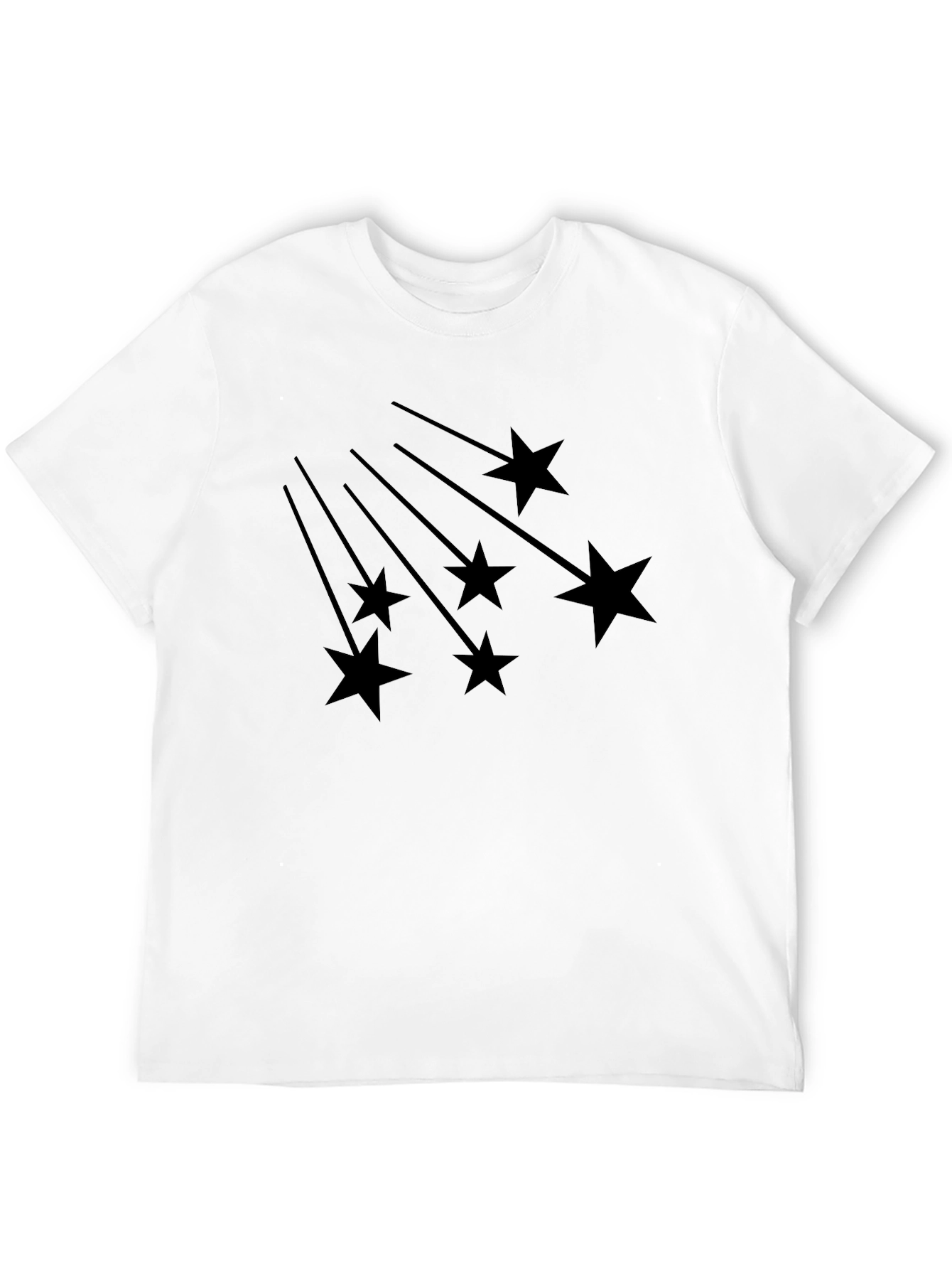 Mens Black Shooting Stars Graphic Tee