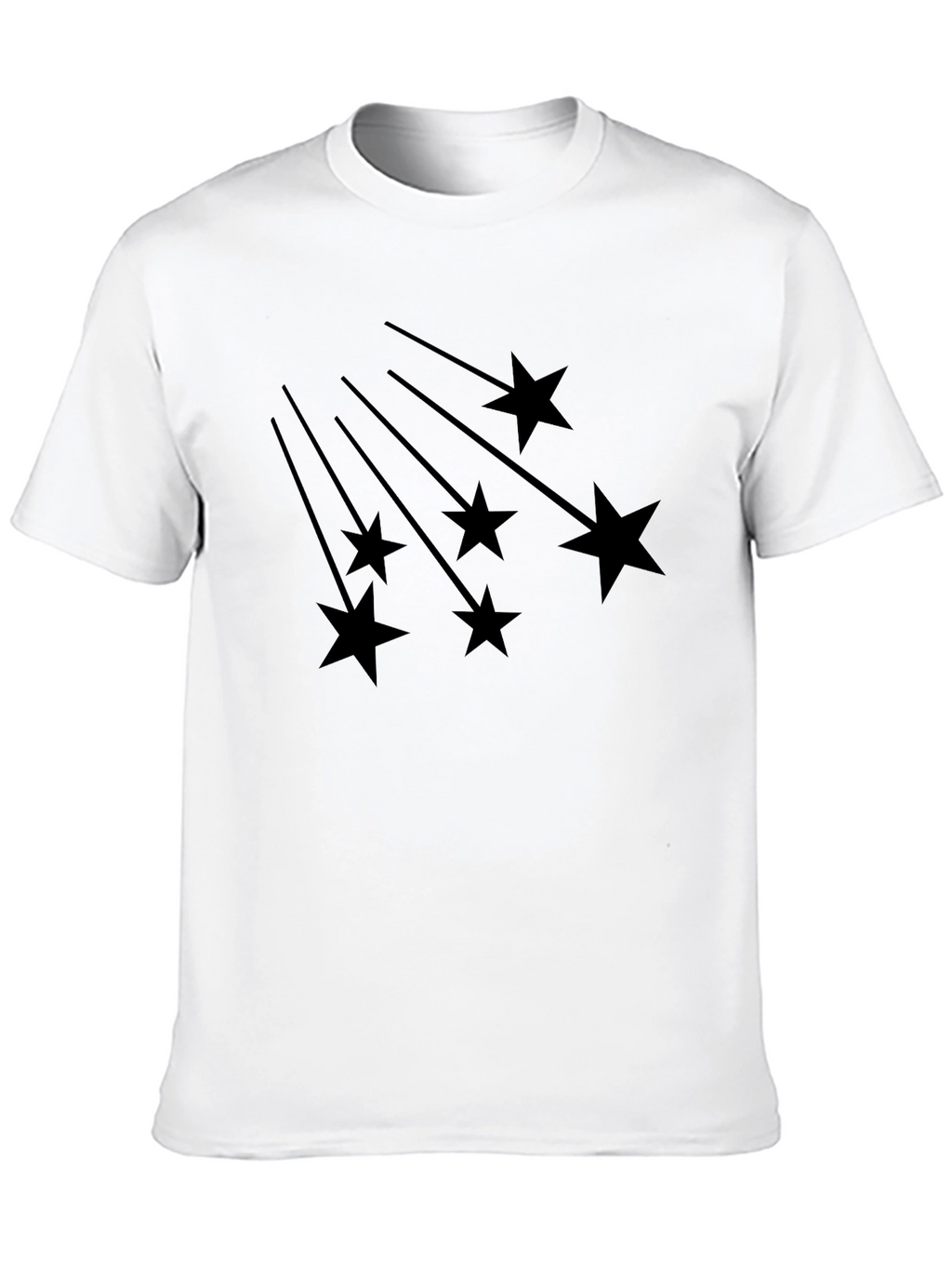 Mens Black Shooting Stars Graphic Tee