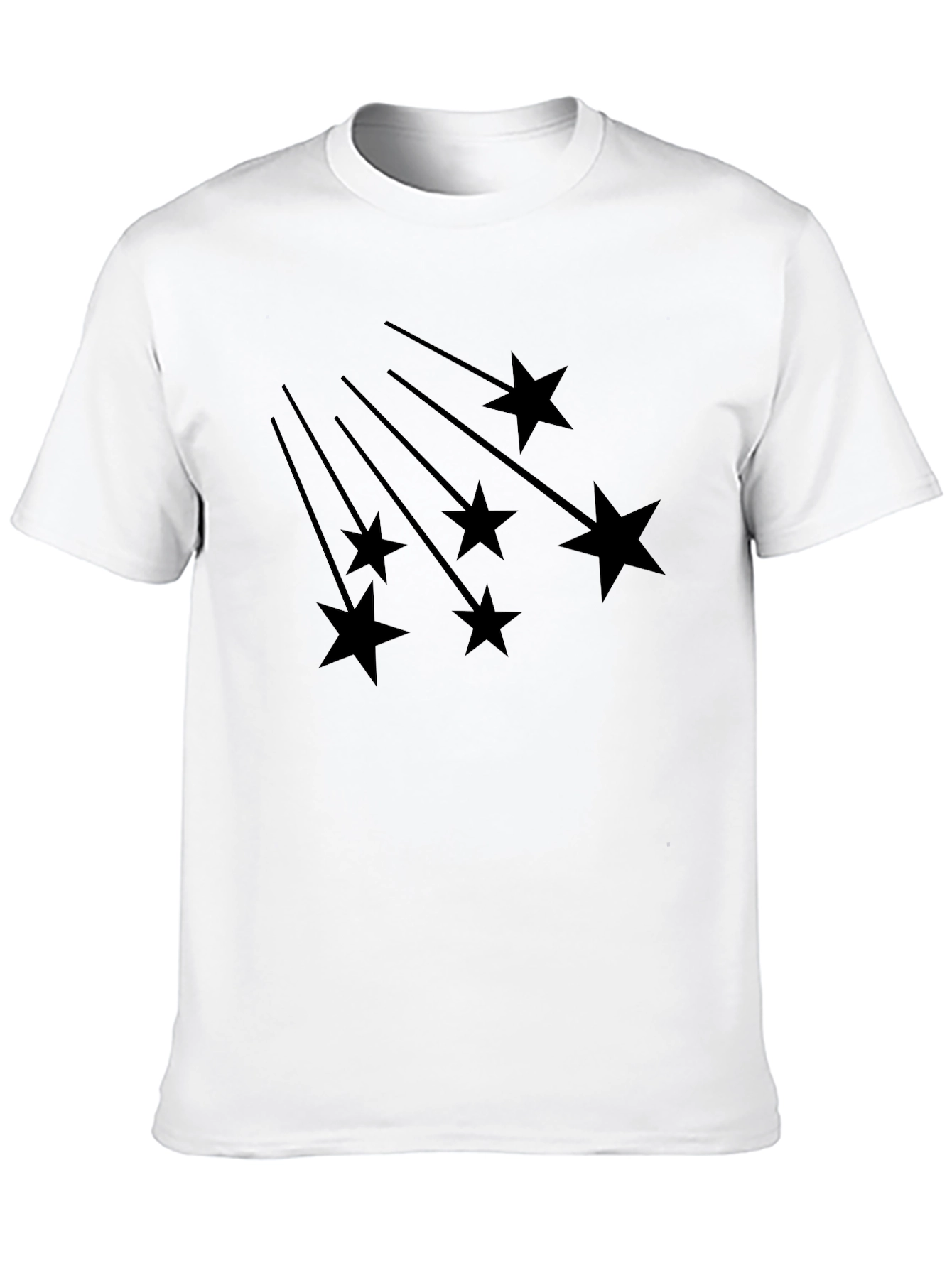 Mens Black Shooting Stars Graphic Tee