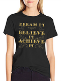 Dream Believe Achieve Graphic Tee - Black