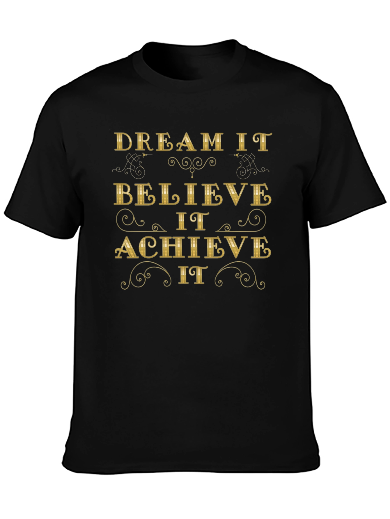 Dream Believe Achieve Graphic Tee - Black