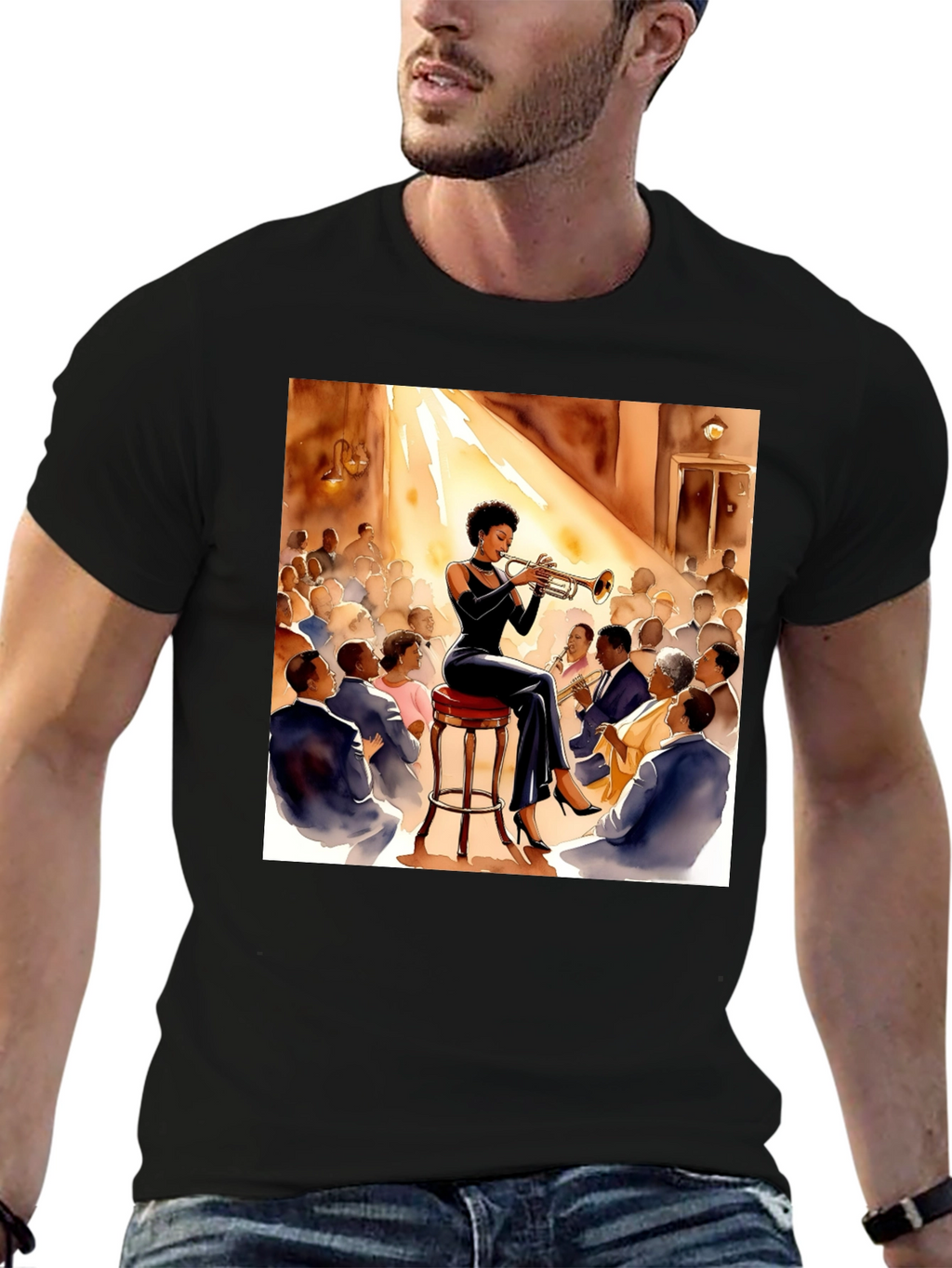 Jazz Trumpet Player Graphic T-Shirt