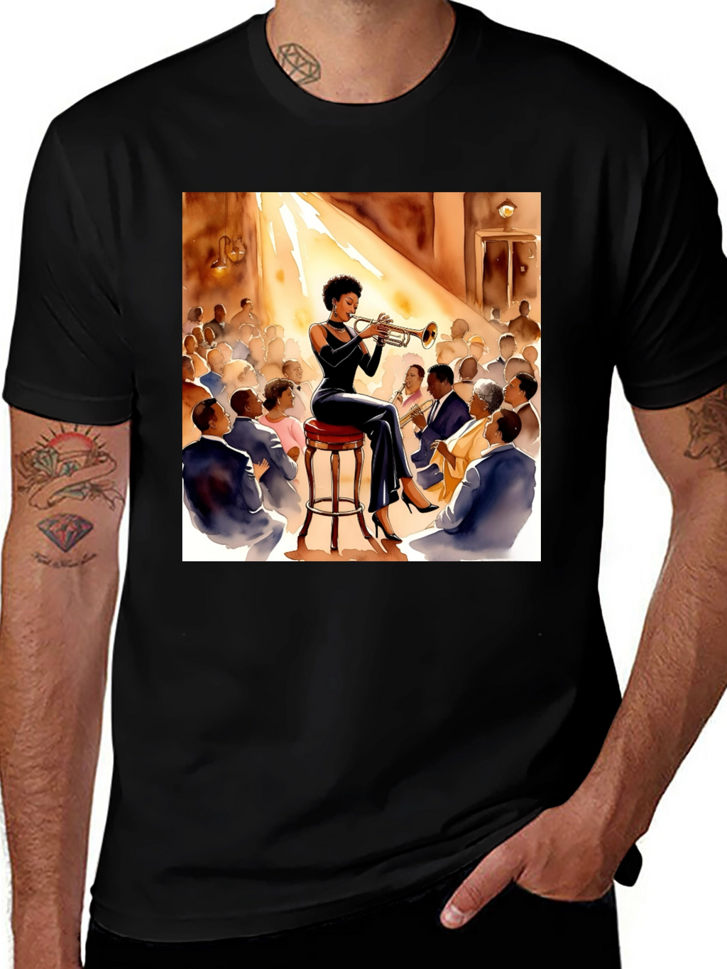 Jazz Trumpet Player Graphic T-Shirt