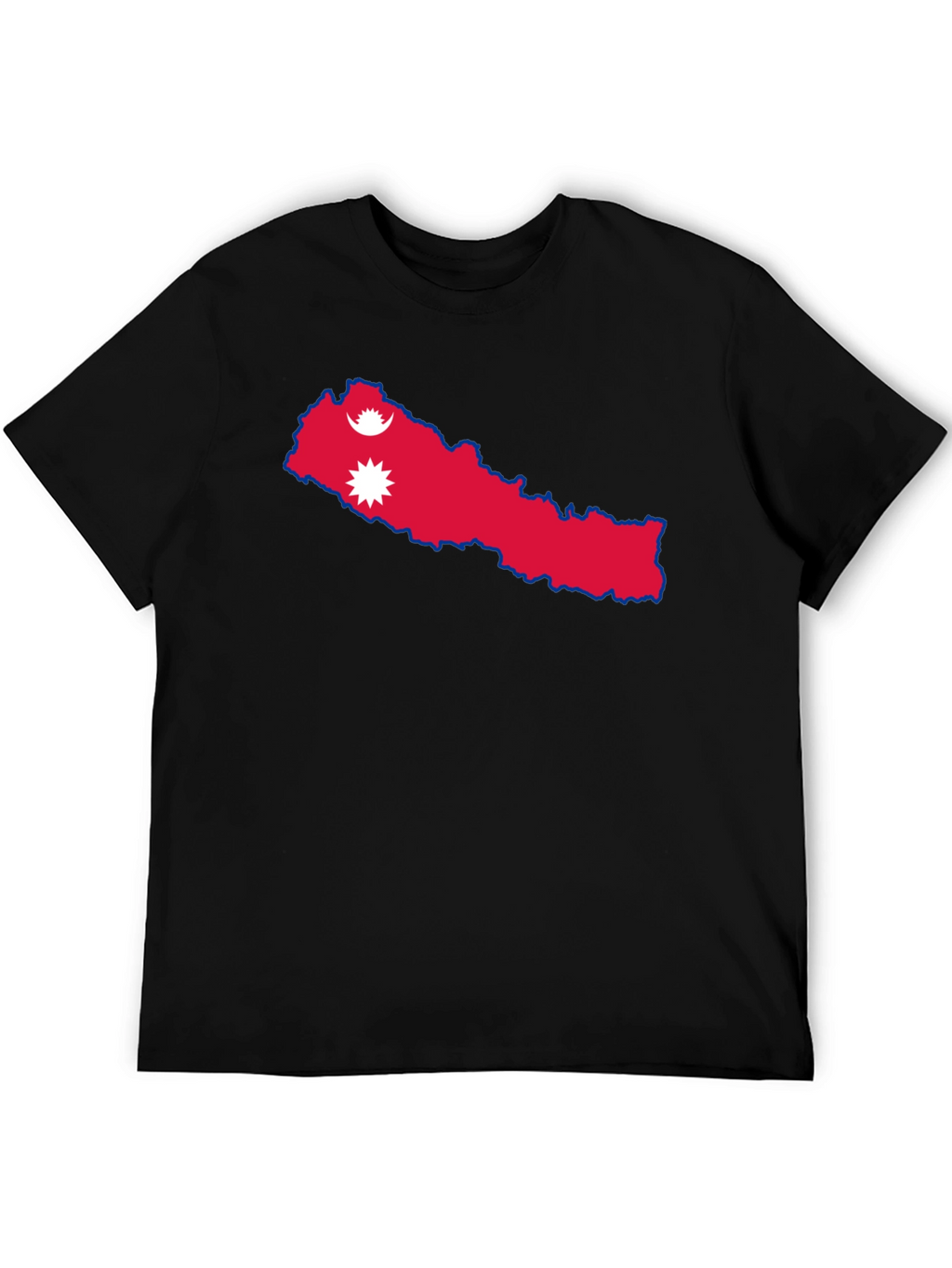 Nepal Flag T-Shirt - Black Casual Tee