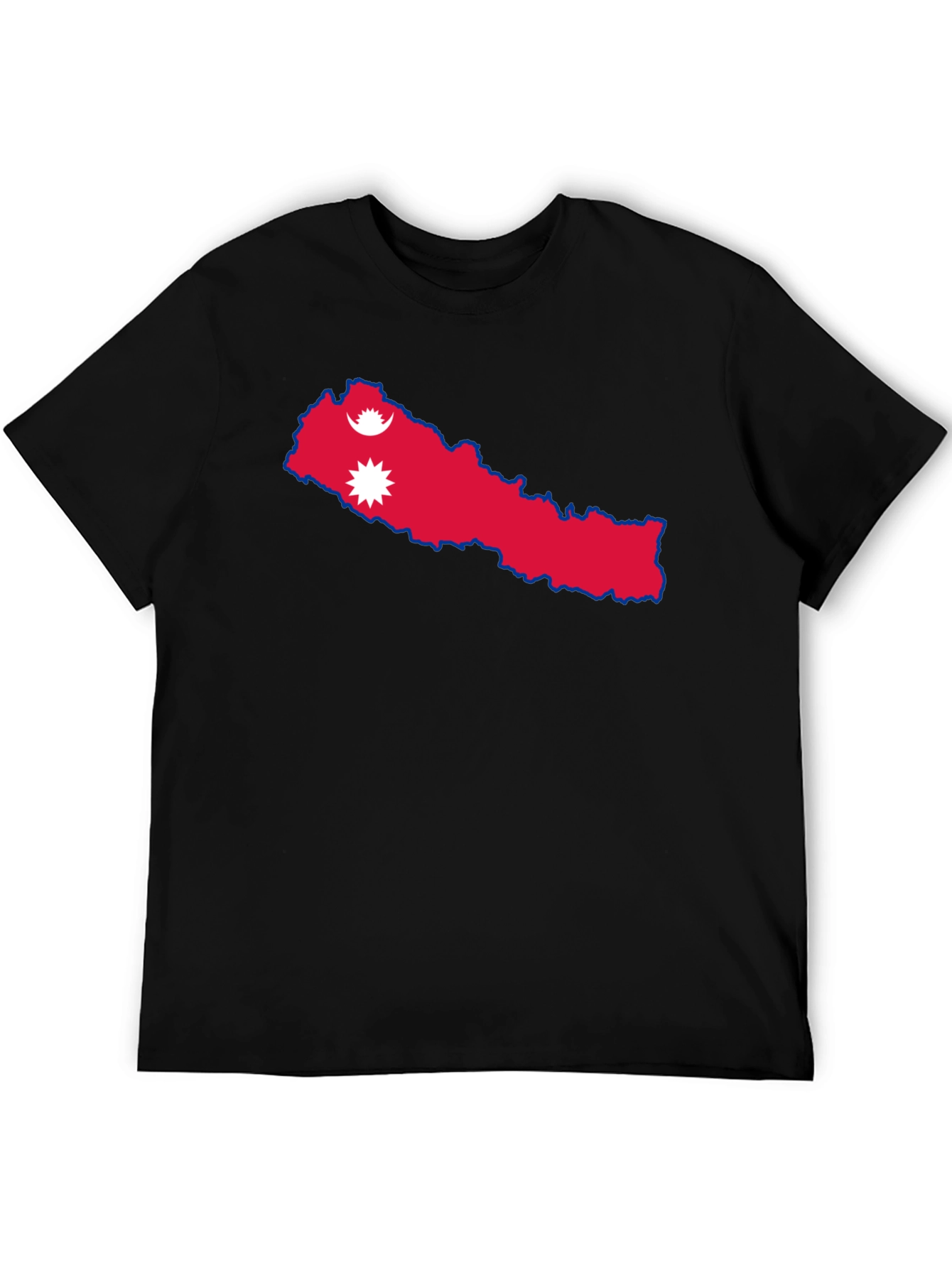Nepal Flag T-Shirt - Black Casual Tee