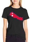 Nepal Flag T-Shirt - Black Casual Tee
