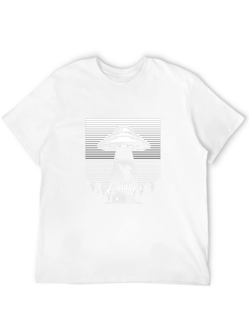 UFO Cow Abduction T-Shirt Black Graphic Tee