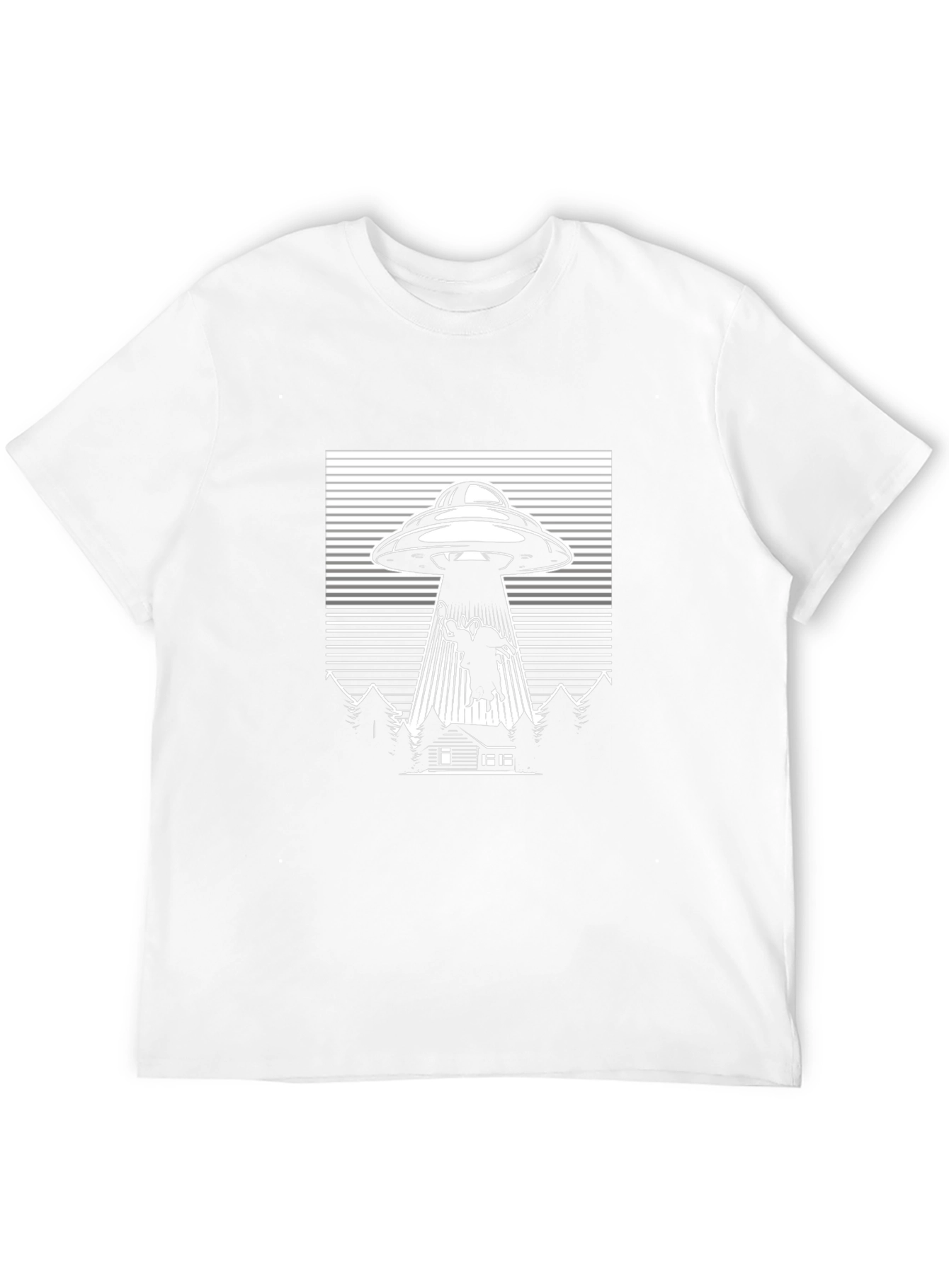 UFO Cow Abduction T-Shirt Black Graphic Tee