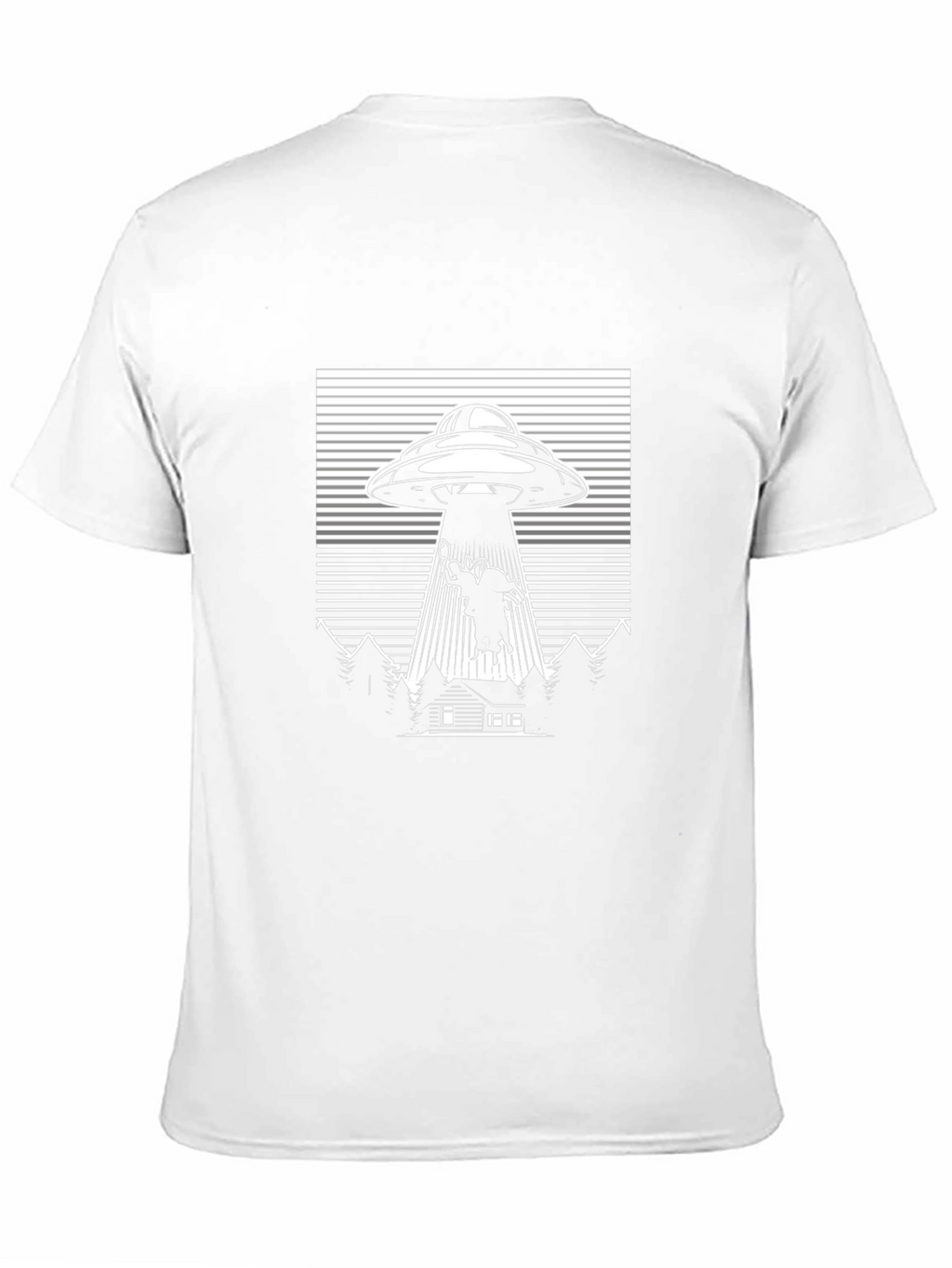 UFO Cow Abduction T-Shirt Black Graphic Tee