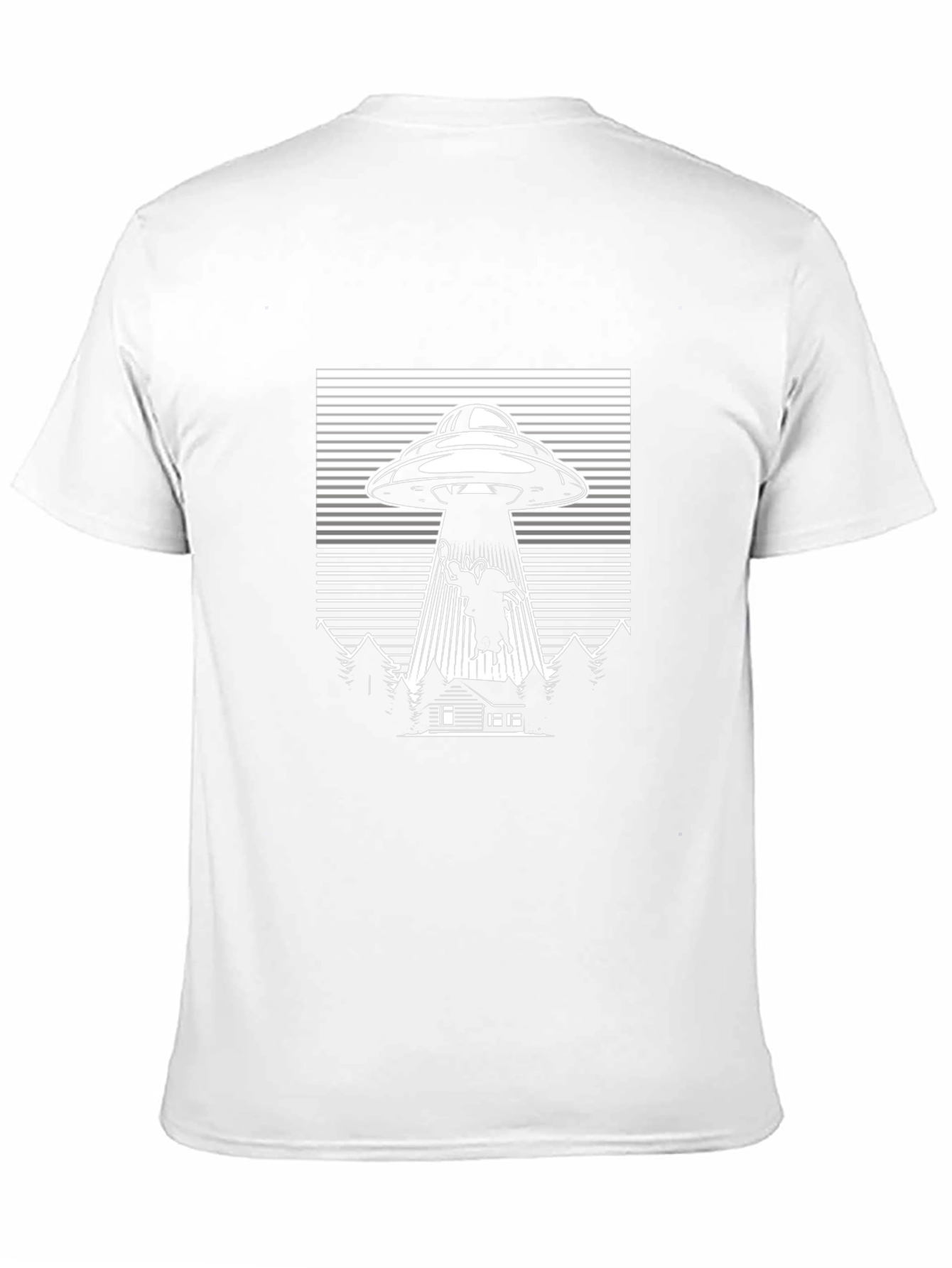 UFO Cow Abduction T-Shirt Black Graphic Tee