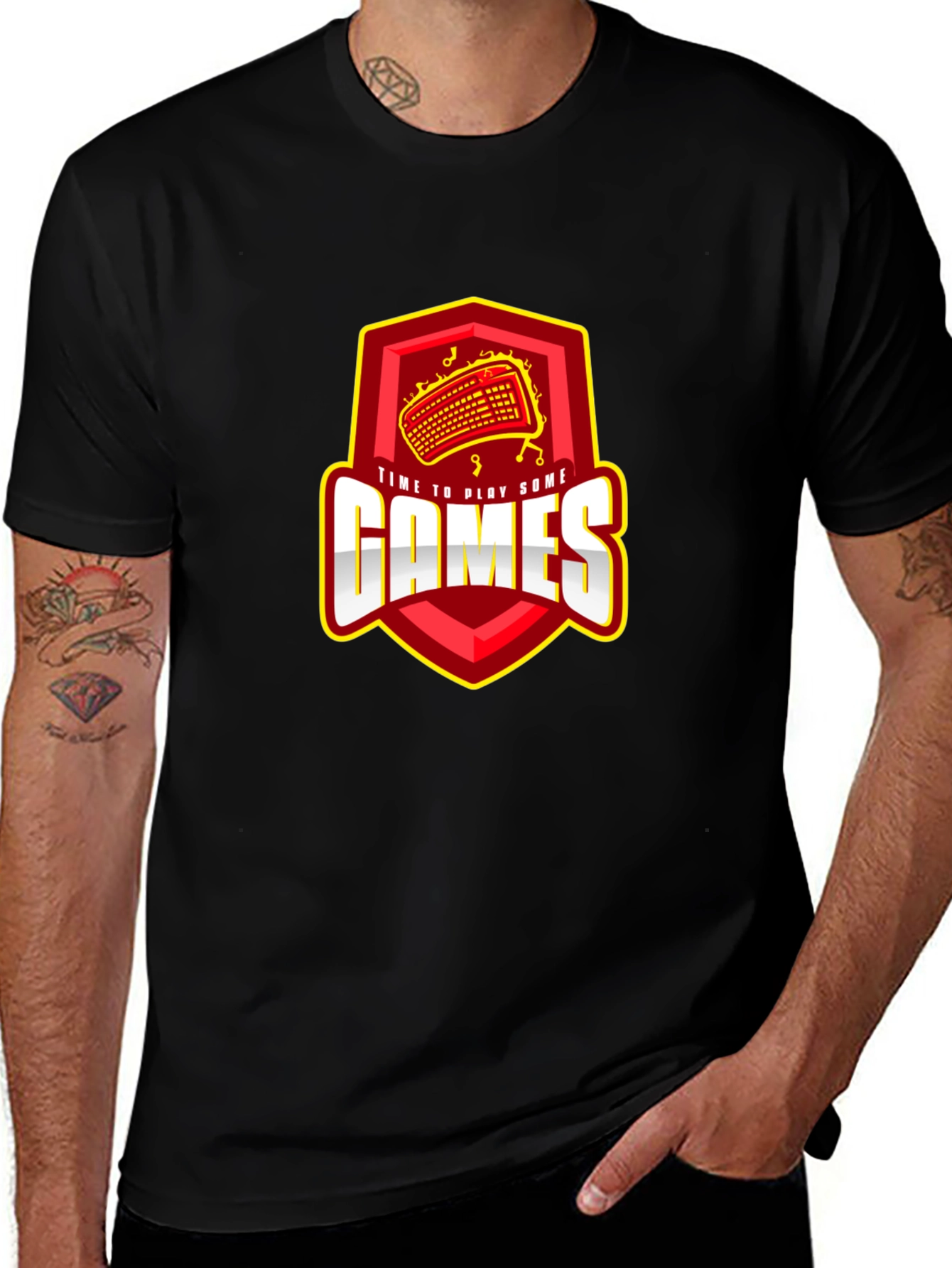 Time To Play Games Black T-Shirt - Gamer Apparel