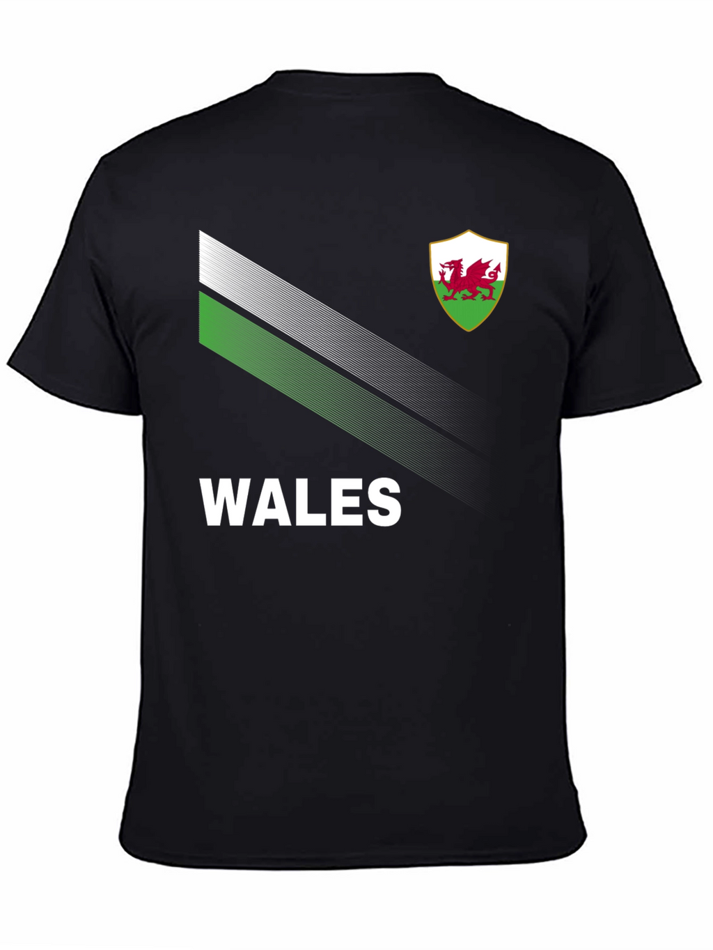 Wales T-Shirt: Black Jersey with Dragon Emblem