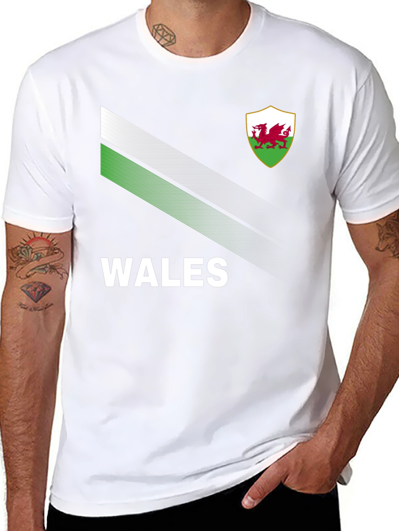 Wales T-Shirt: Black Jersey with Dragon Emblem
