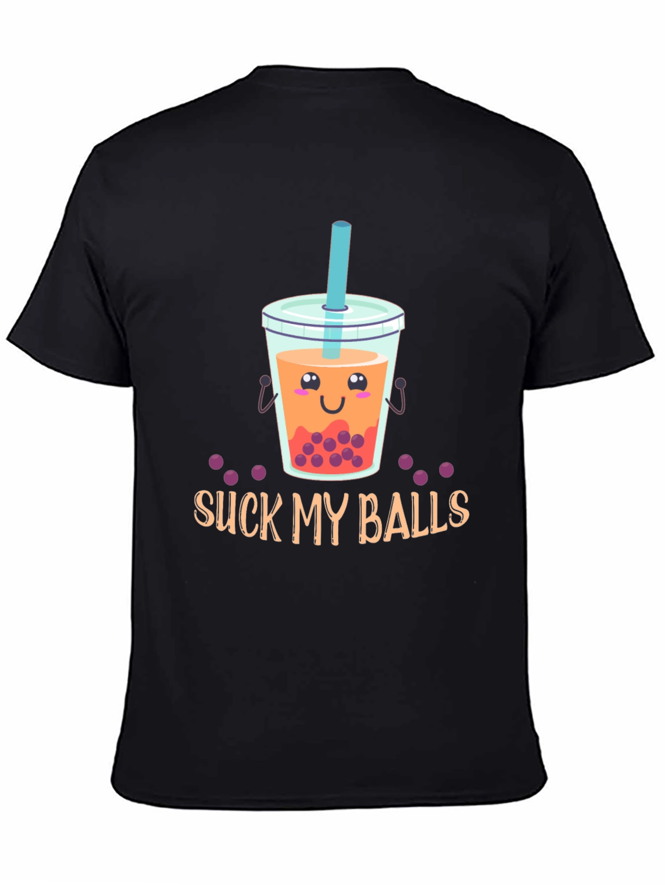 Suck My Balls Funny Bubble Tea Graphic T-Shirt