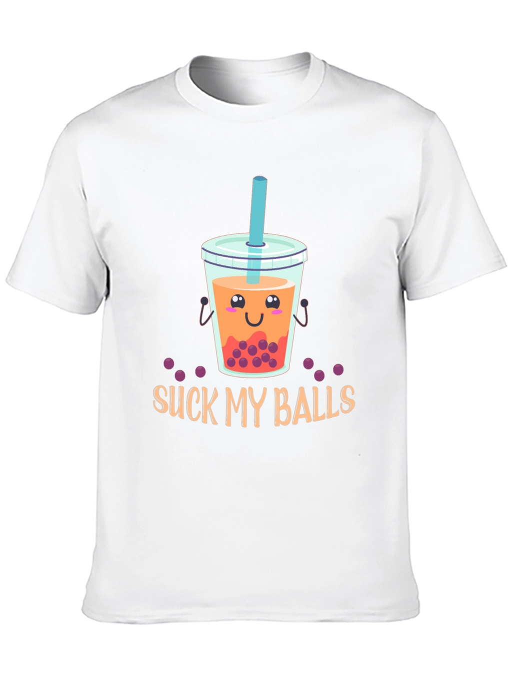 Suck My Balls Funny Bubble Tea Graphic T-Shirt