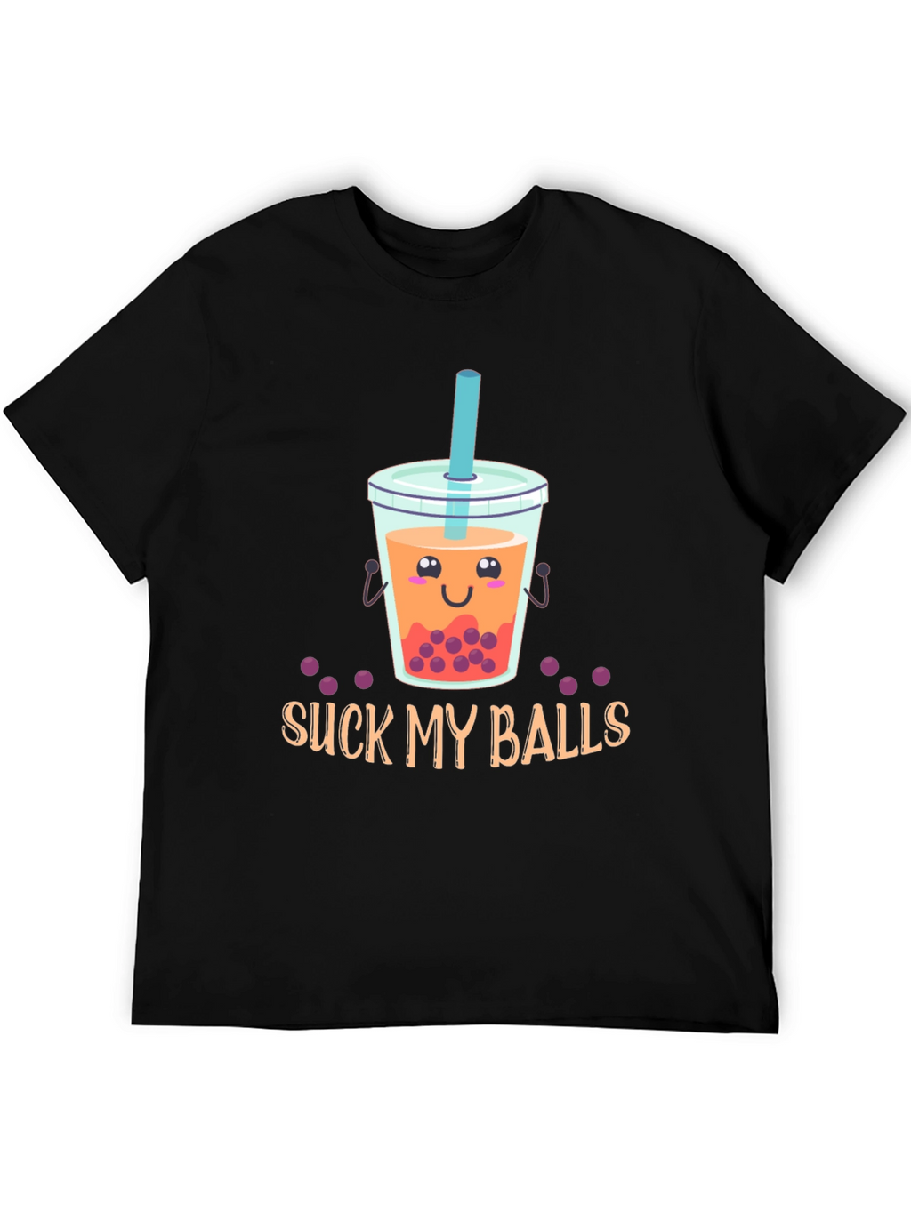 Suck My Balls Funny Bubble Tea Graphic T-Shirt
