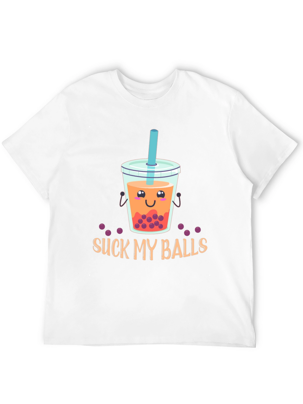 Suck My Balls Funny Bubble Tea Graphic T-Shirt