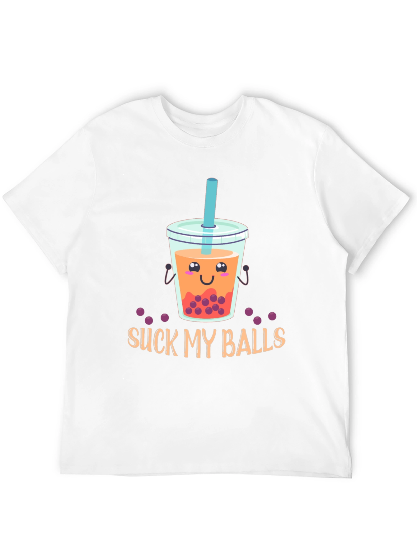 Suck My Balls Funny Bubble Tea Graphic T-Shirt