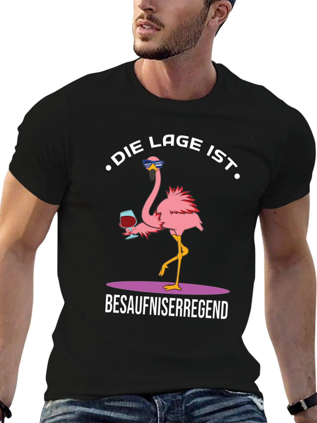 Humorous Flamingo Graphic T-Shirt