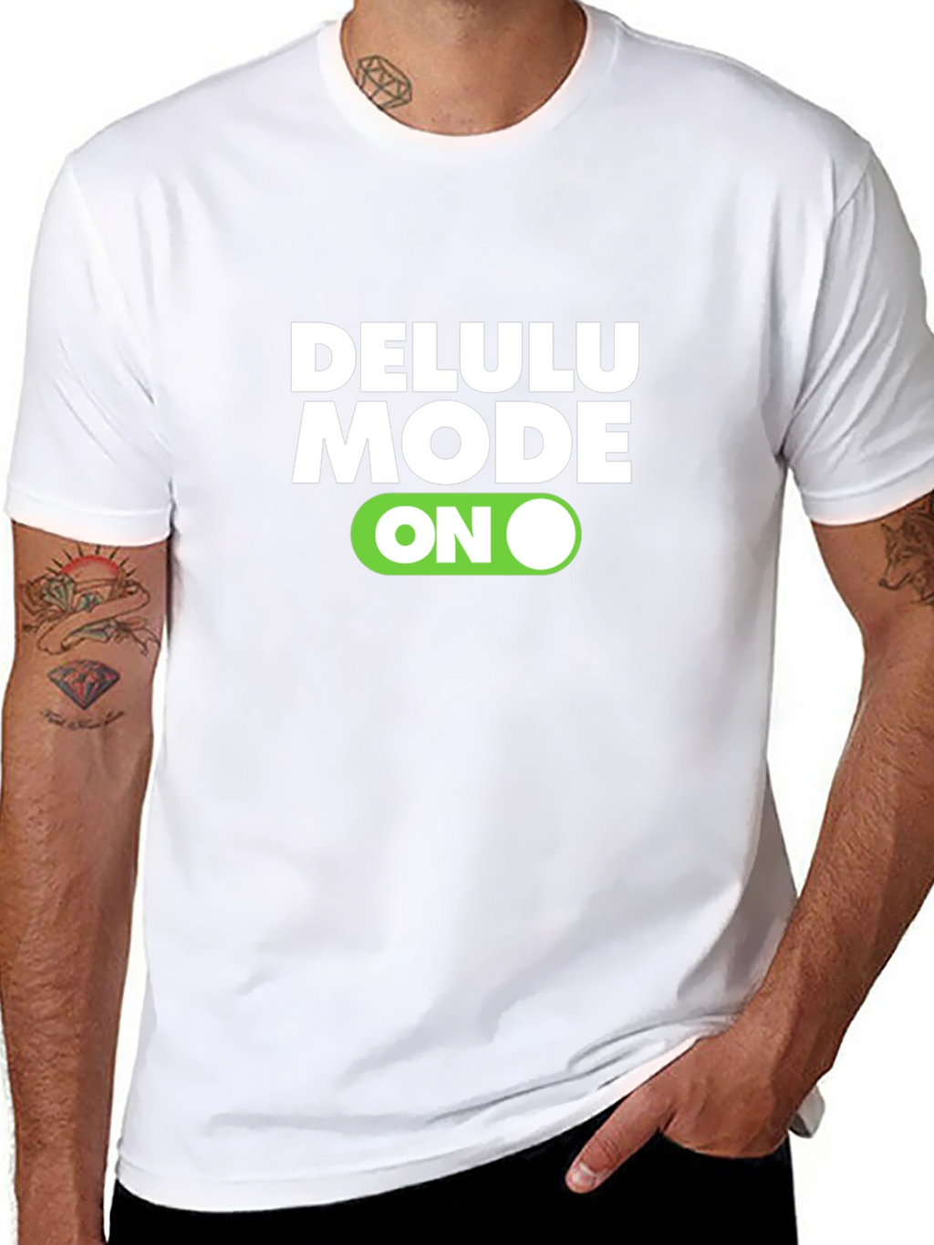 Delulu Mode ON Black Graphic Tee