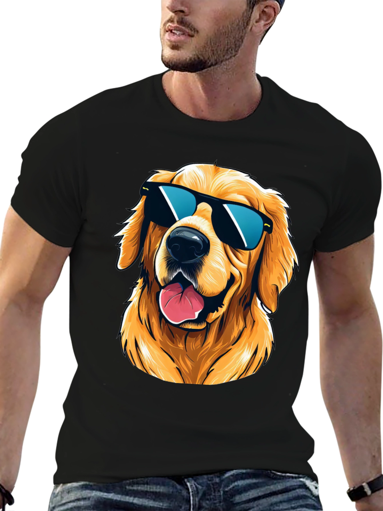 Cool Golden Retriever Sunglasses T-Shirt