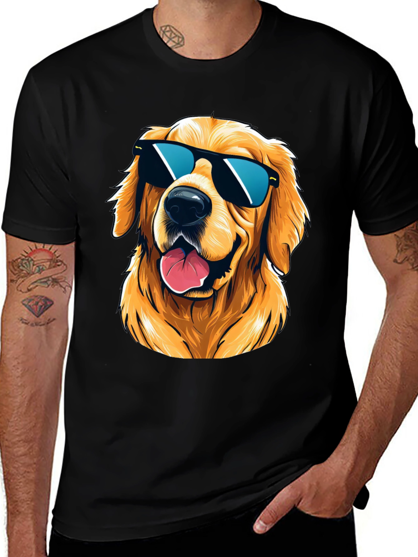 Cool Golden Retriever Sunglasses T-Shirt