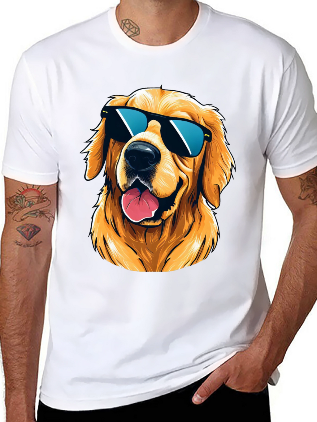 Cool Golden Retriever Sunglasses T-Shirt