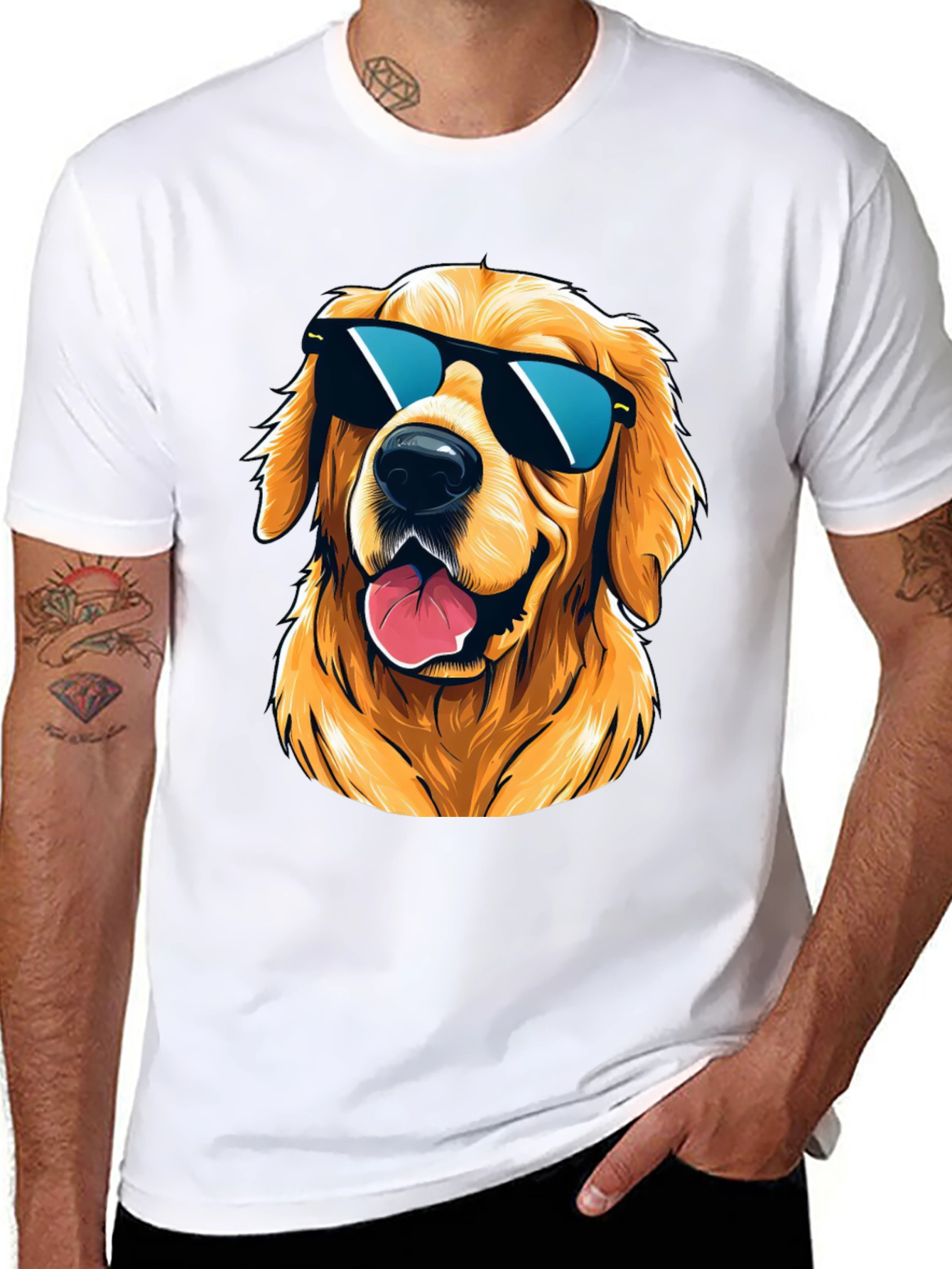 Cool Golden Retriever Sunglasses T-Shirt