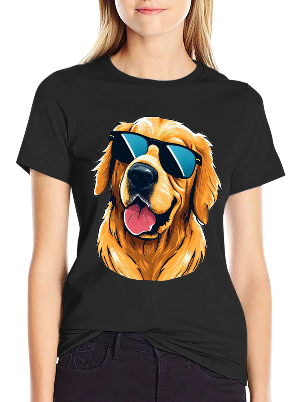 Cool Golden Retriever Sunglasses T-Shirt
