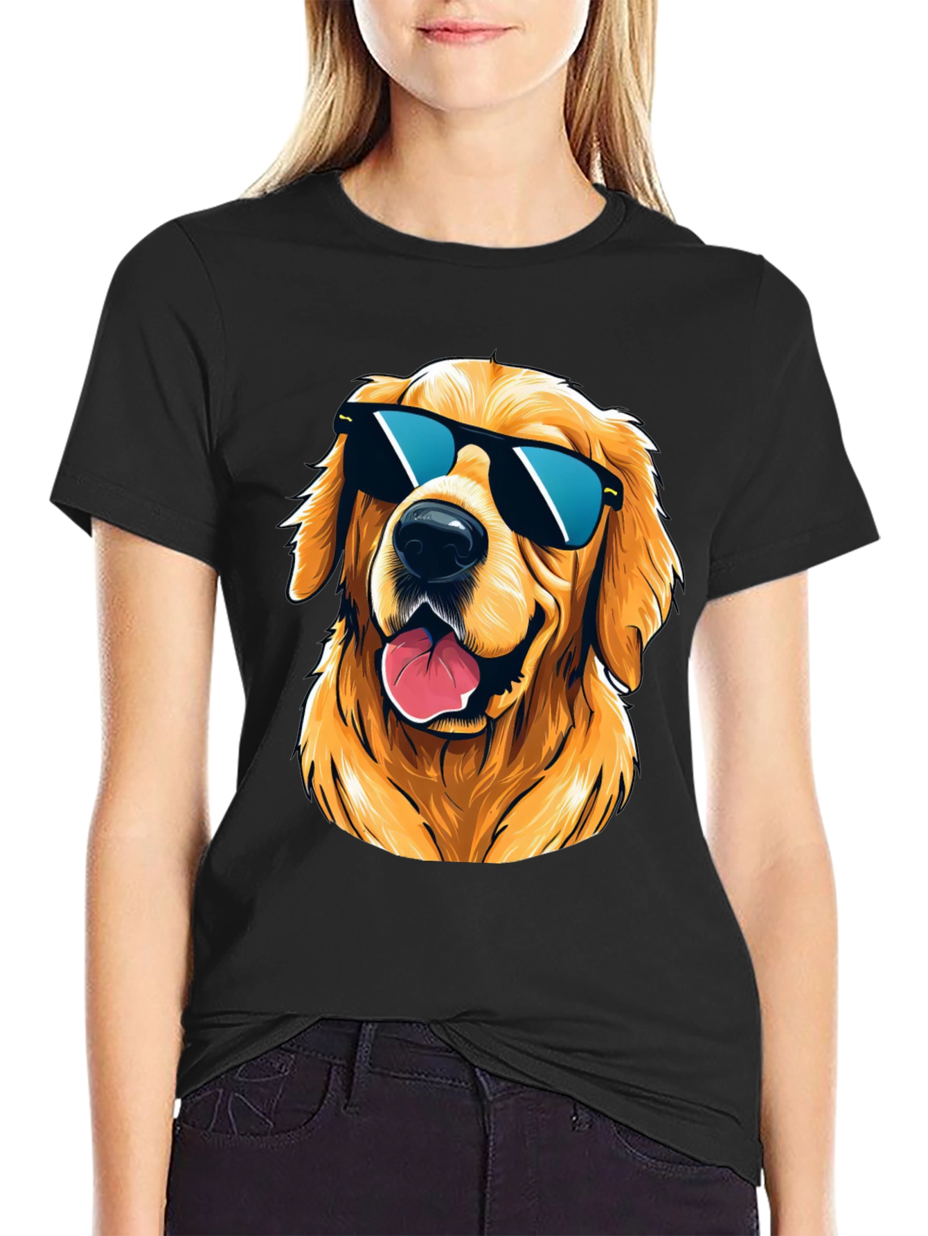Cool Golden Retriever Sunglasses T-Shirt