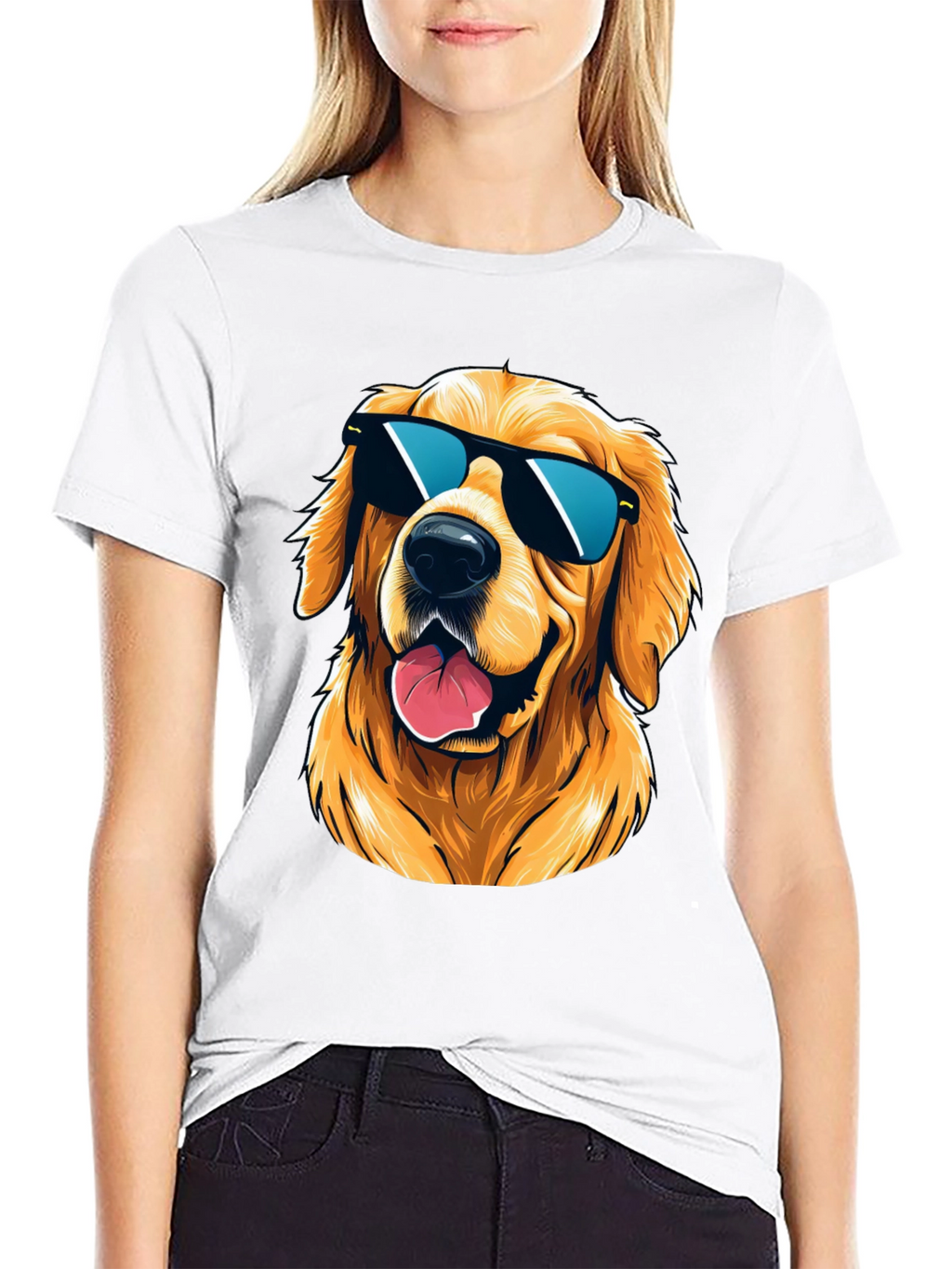 Cool Golden Retriever Sunglasses T-Shirt