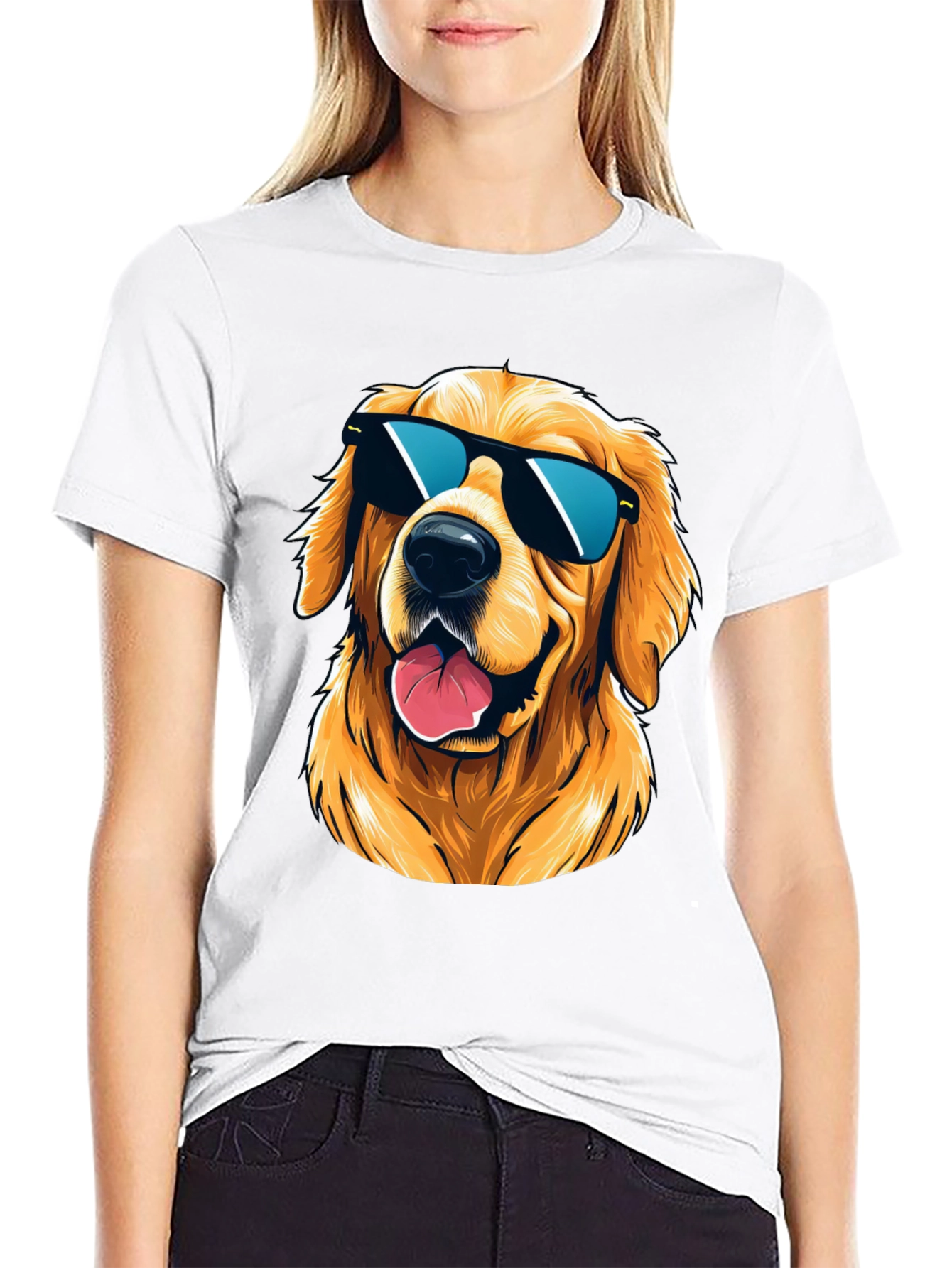 Cool Golden Retriever Sunglasses T-Shirt