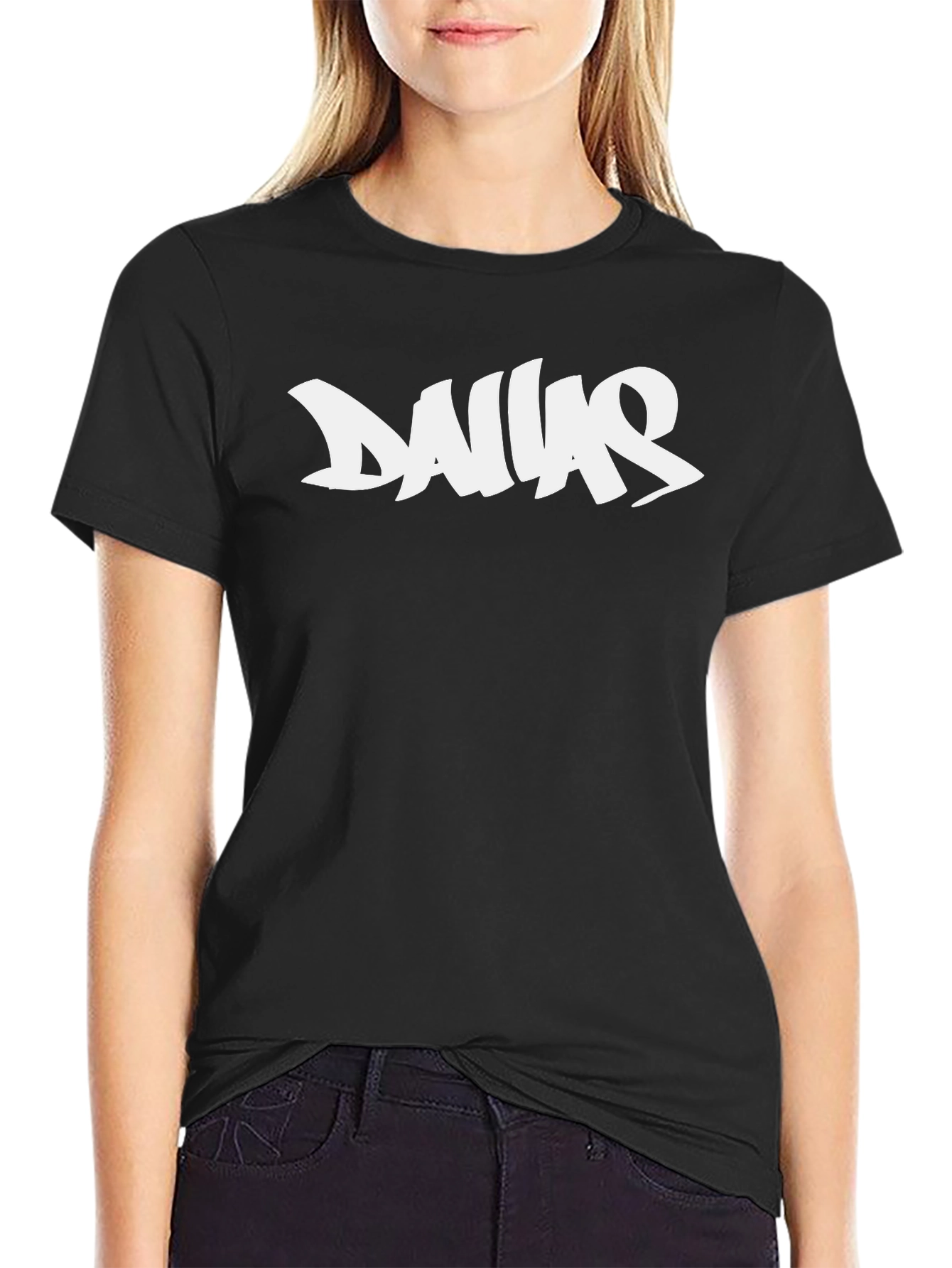 Dallas Graphic Tee - Black Cotton T-Shirt