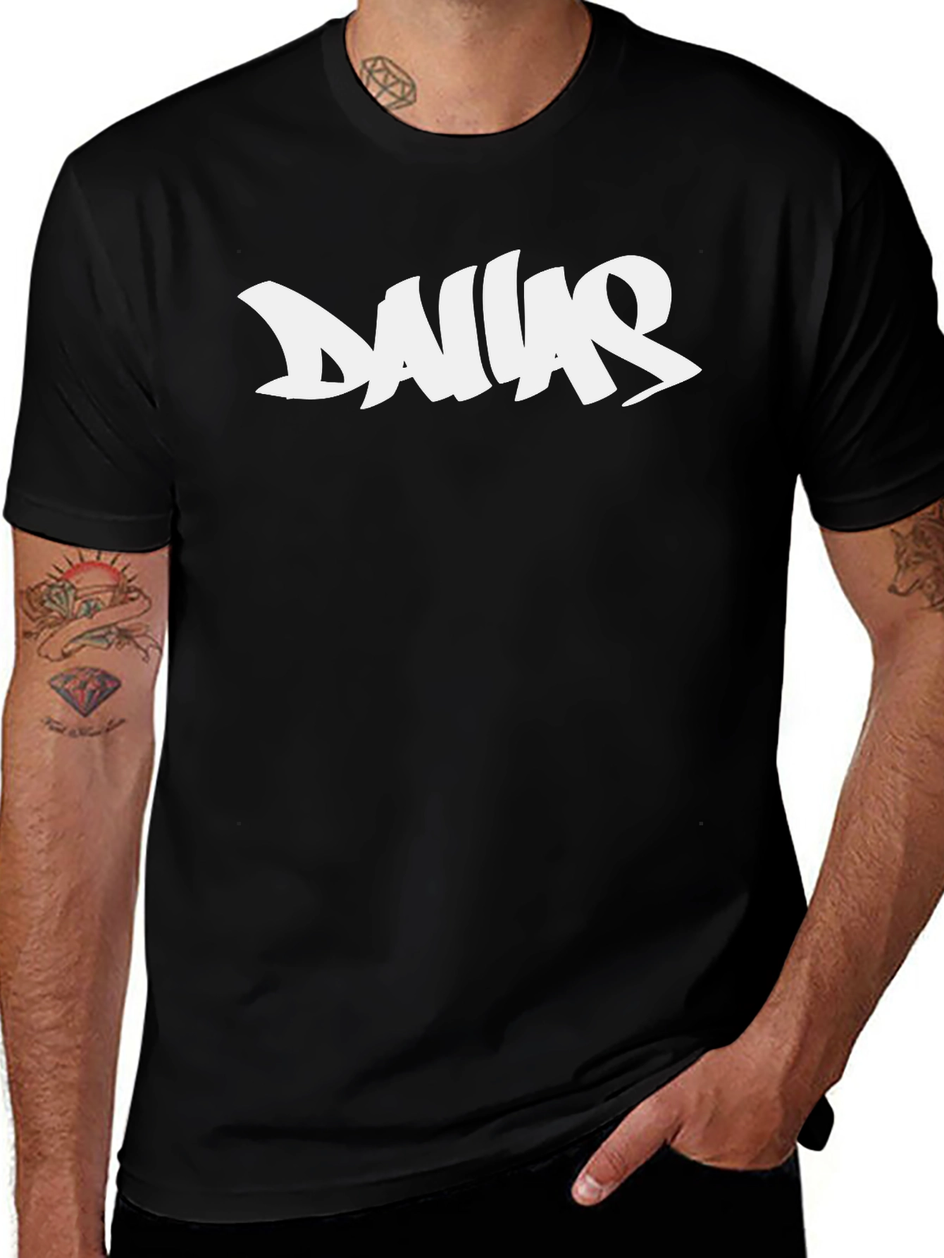 Dallas Graphic Tee - Black Cotton T-Shirt